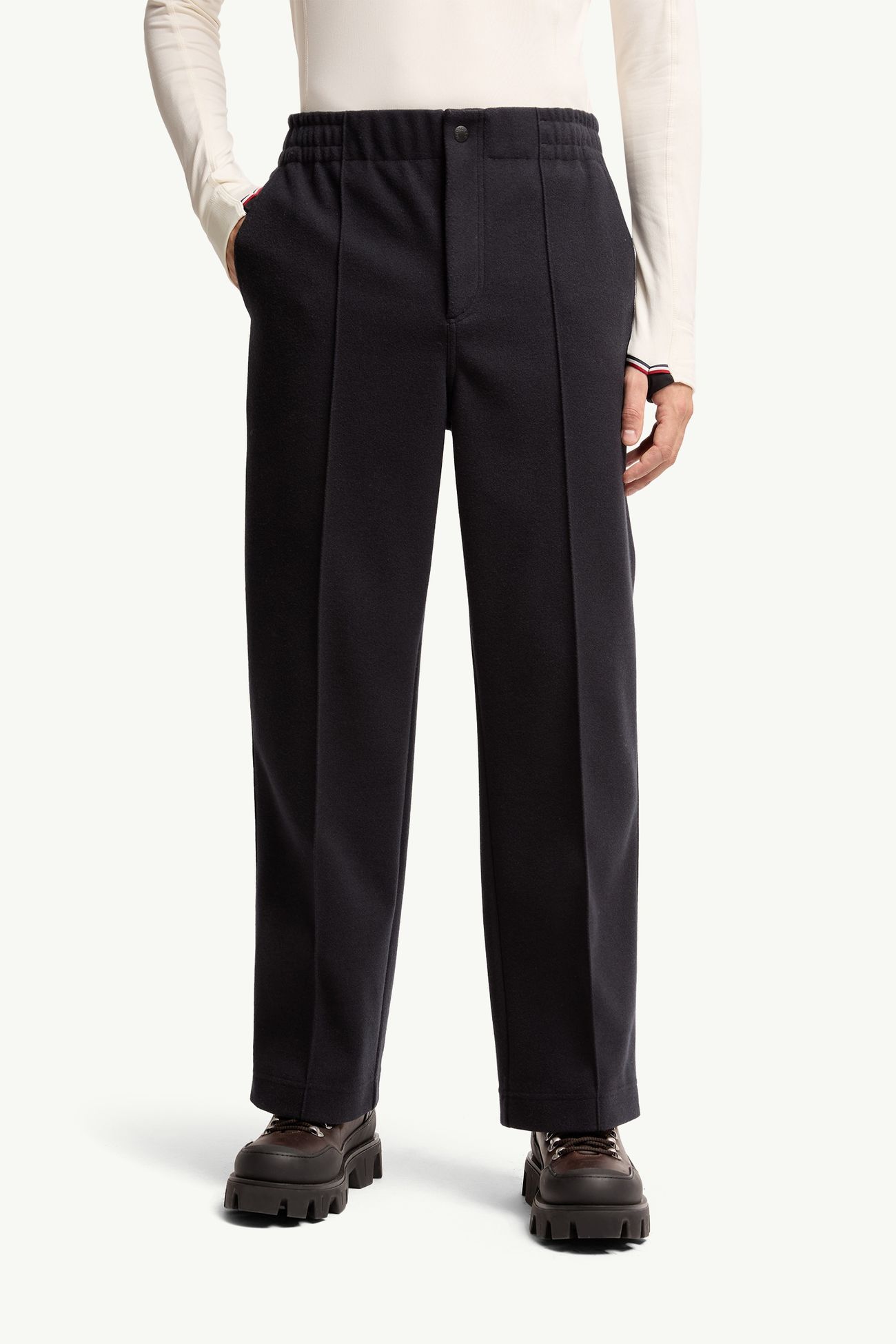 Embossed Logo Track Pants Men Navy Blue Moncler 3