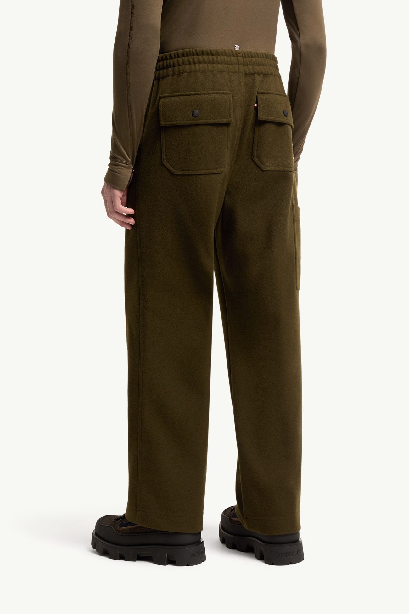 Embossed Logo Track Pants Men Olive Green Moncler 4