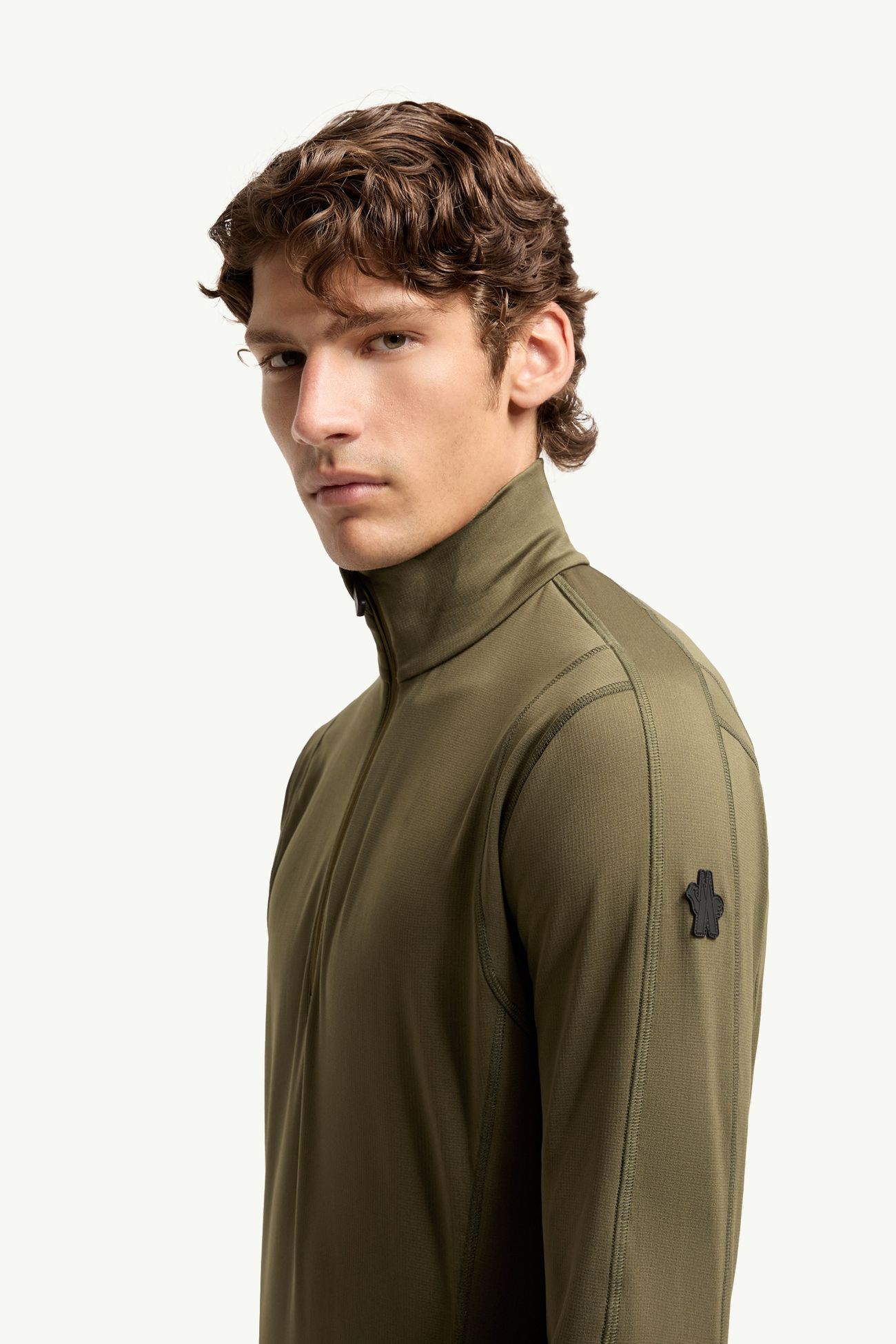 Felpa in Polartec® a Mezza Zip Uomo Verde Oliva Moncler 1