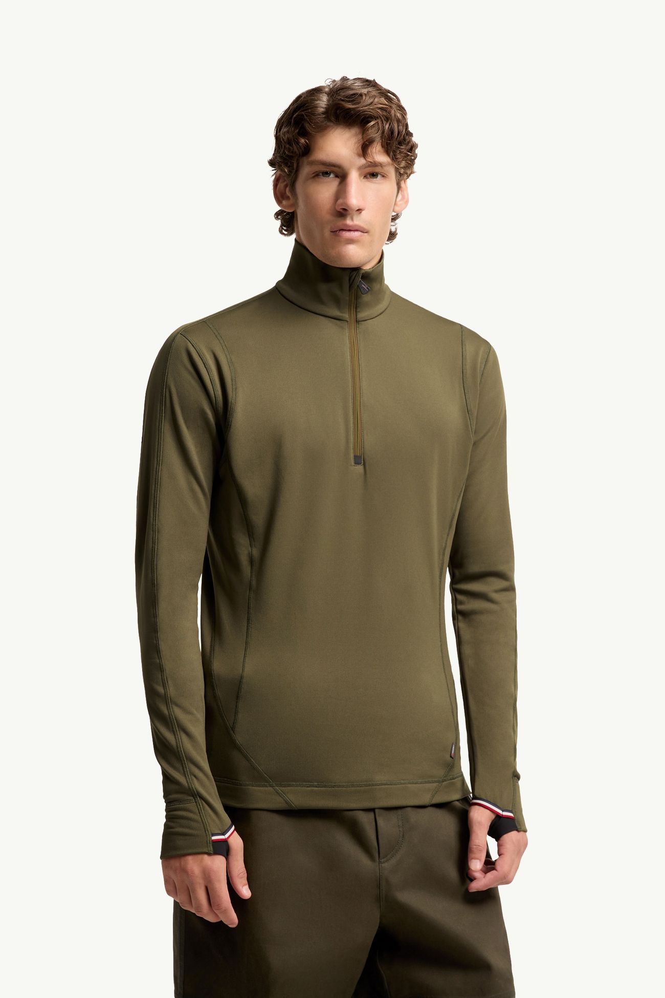 Polartec®半拉鏈衛衣 男士 橄欖綠色 Moncler 3