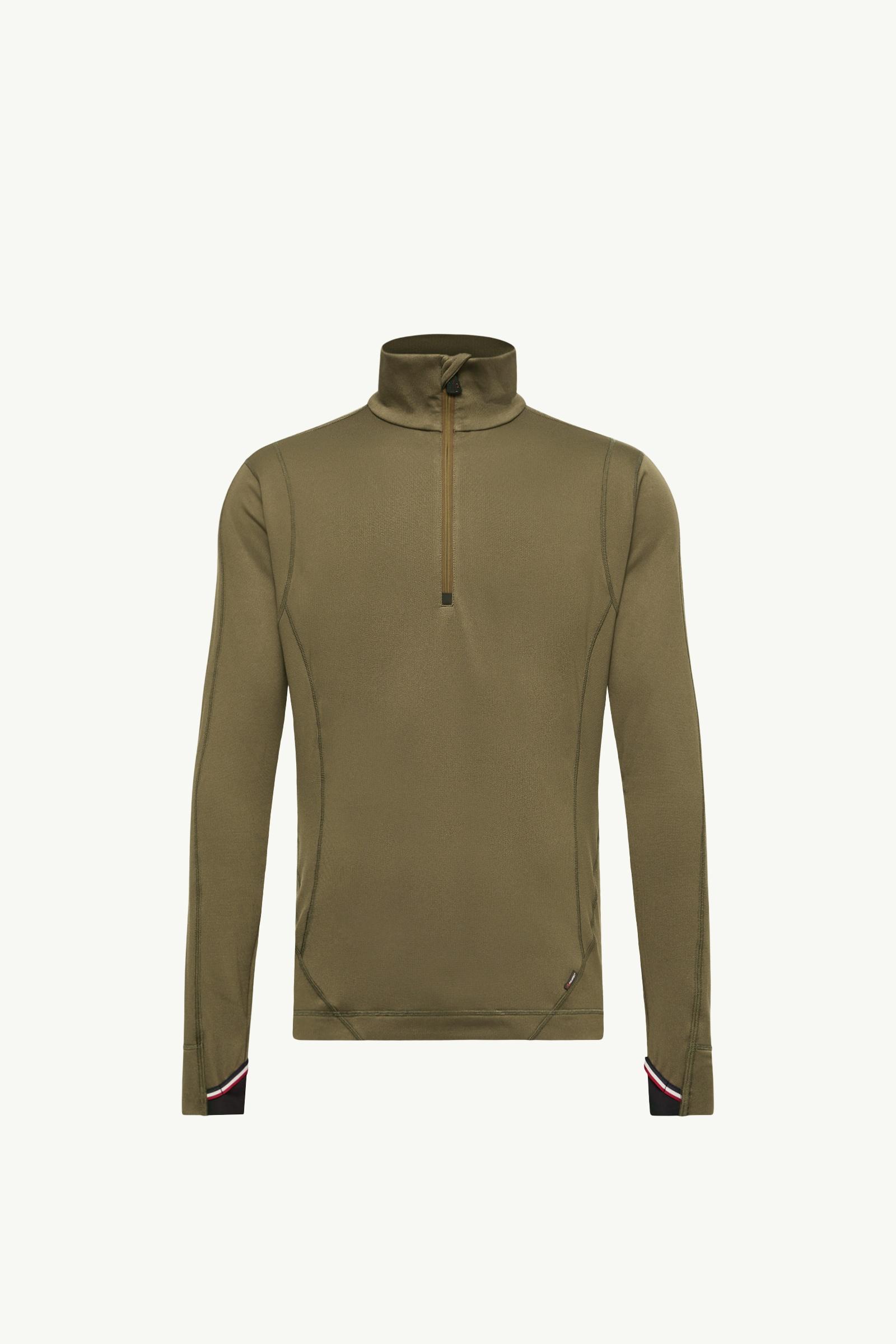 Felpa in Polartec® a Mezza Zip Uomo Verde Oliva Moncler