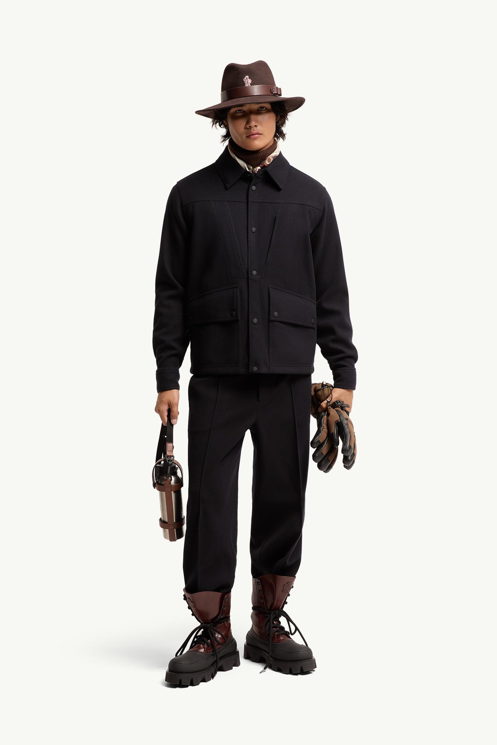 Navy Blue Interlock Long Sleeve Shirt - Shirts for Men | Moncler ES