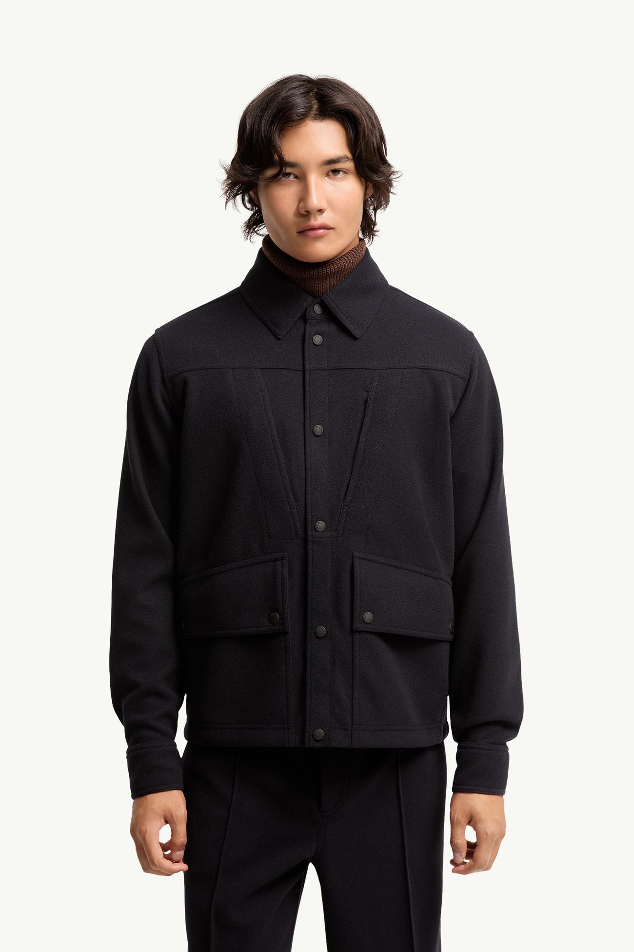 男士双面针织长袖衬衫 男士 海军蓝色 Moncler 3