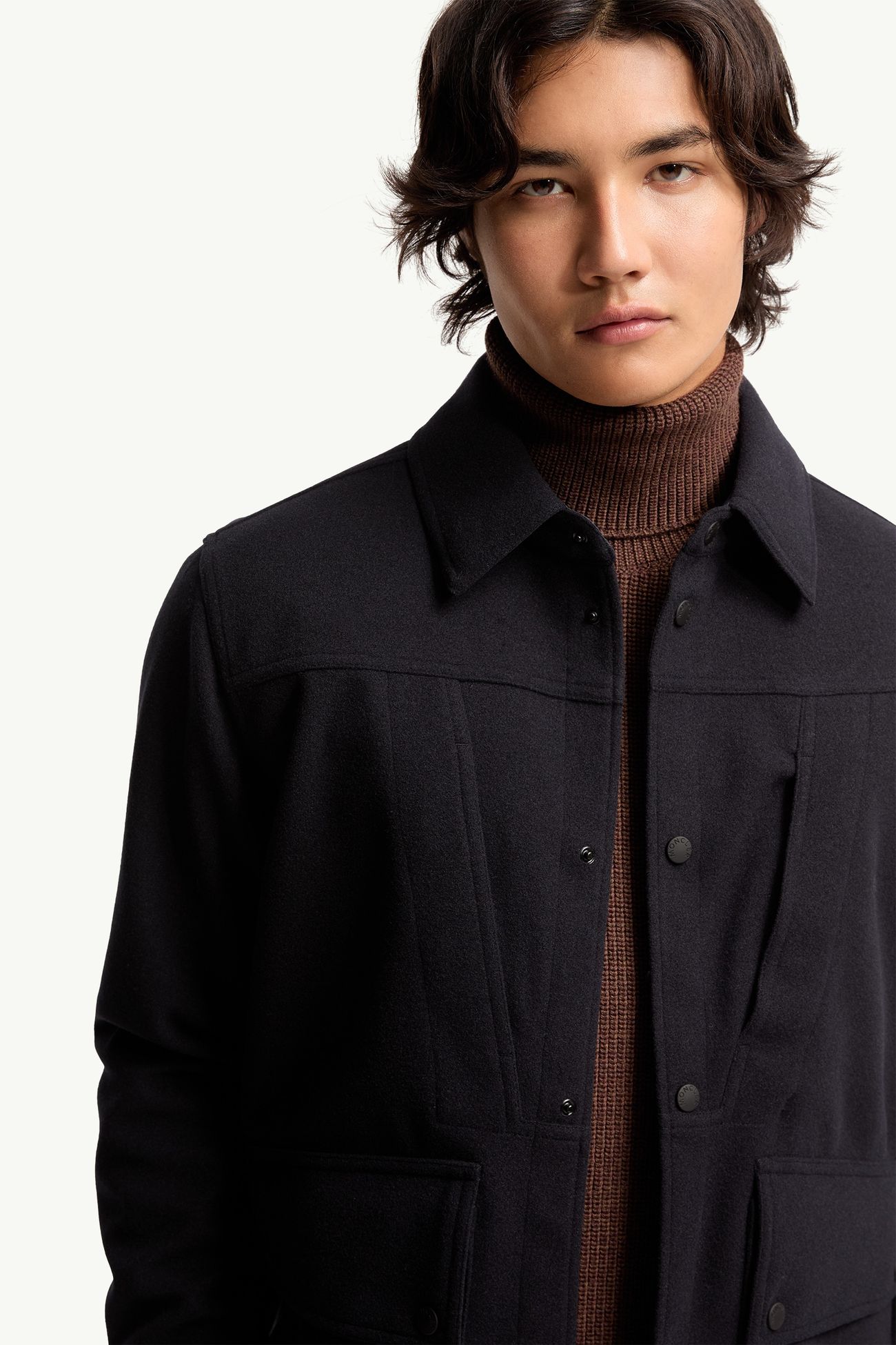 Camisa de manga larga interlock Hombre Azul marino Moncler 5