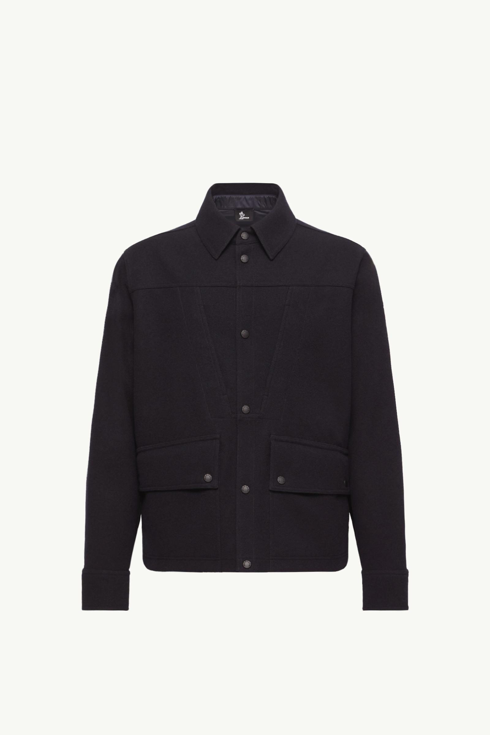 Interlock Long Sleeve Shirt Men Navy Blue Moncler