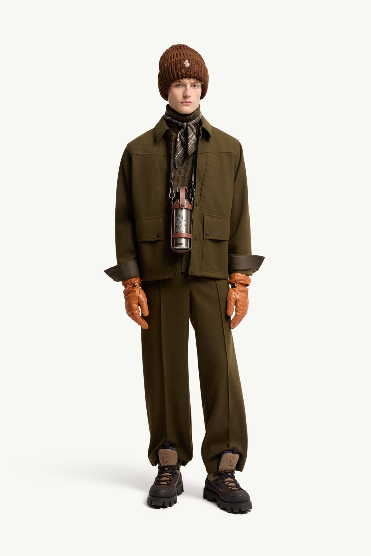 Camicia a maniche lunghe in interlock Uomo Verde Oliva Moncler 0