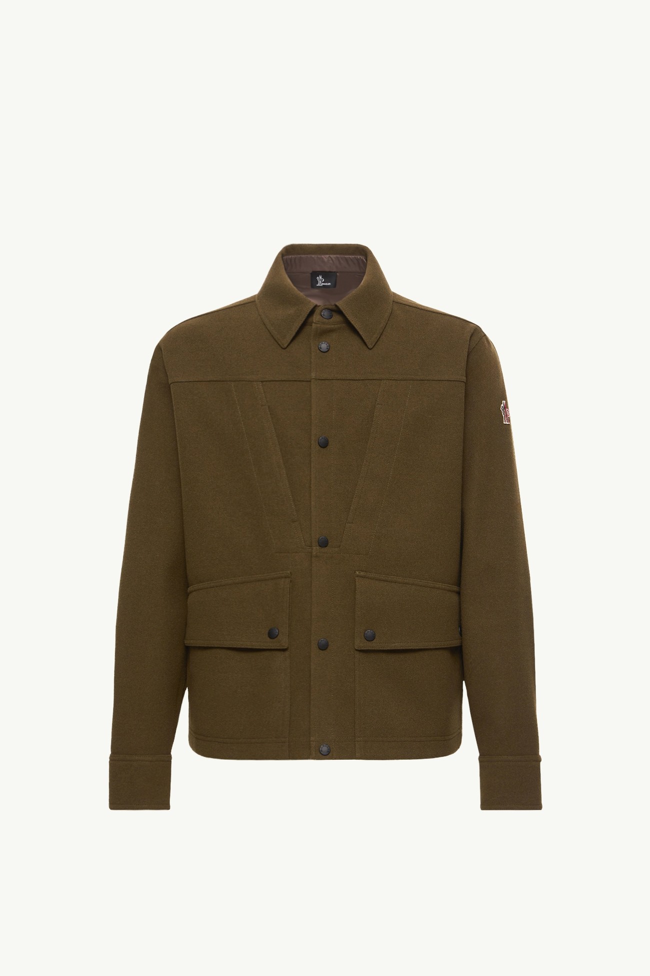 Interlock Long Sleeve Shirt Men Olive Green Moncler 2