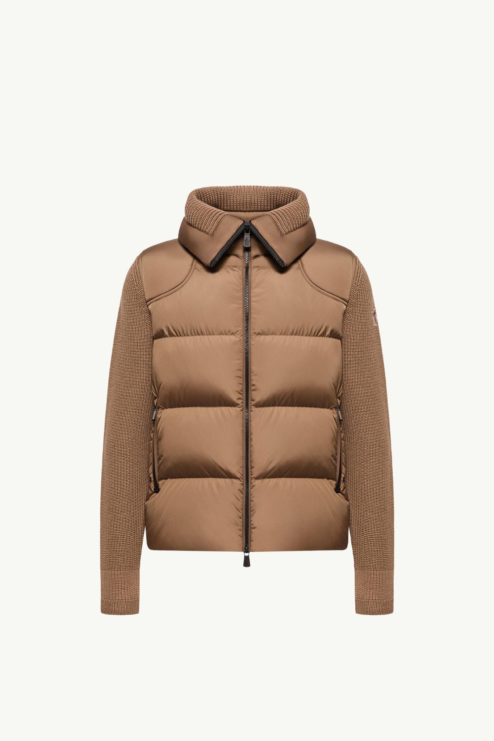 Padded Wool Zip-Up Cardigan Men Light Brown Moncler, 1 of 0