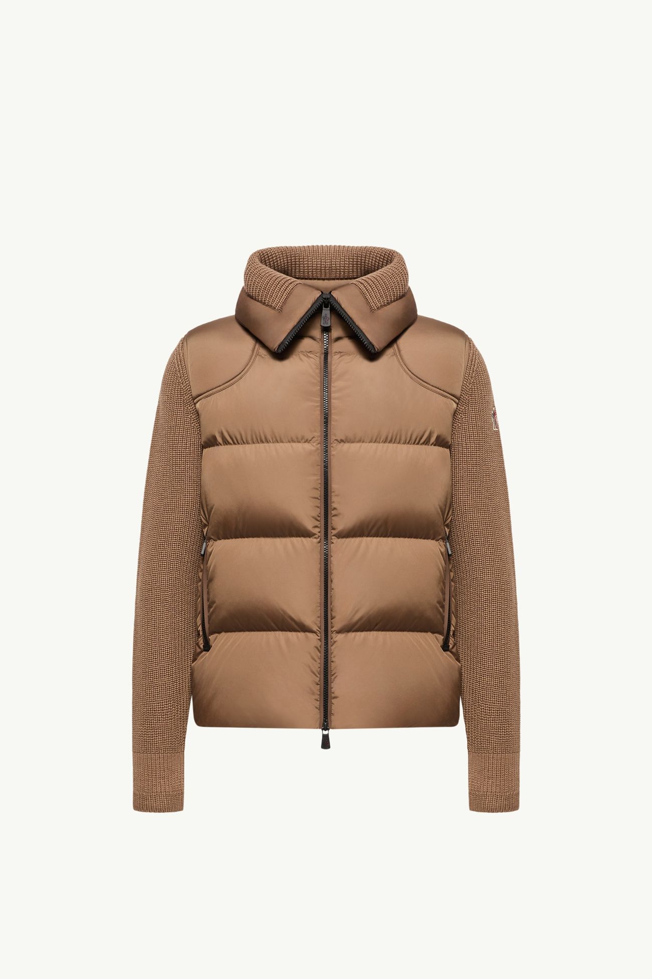 Cardigan imbottito in lana con zip Uomo Marrone Chiaro Moncler 2
