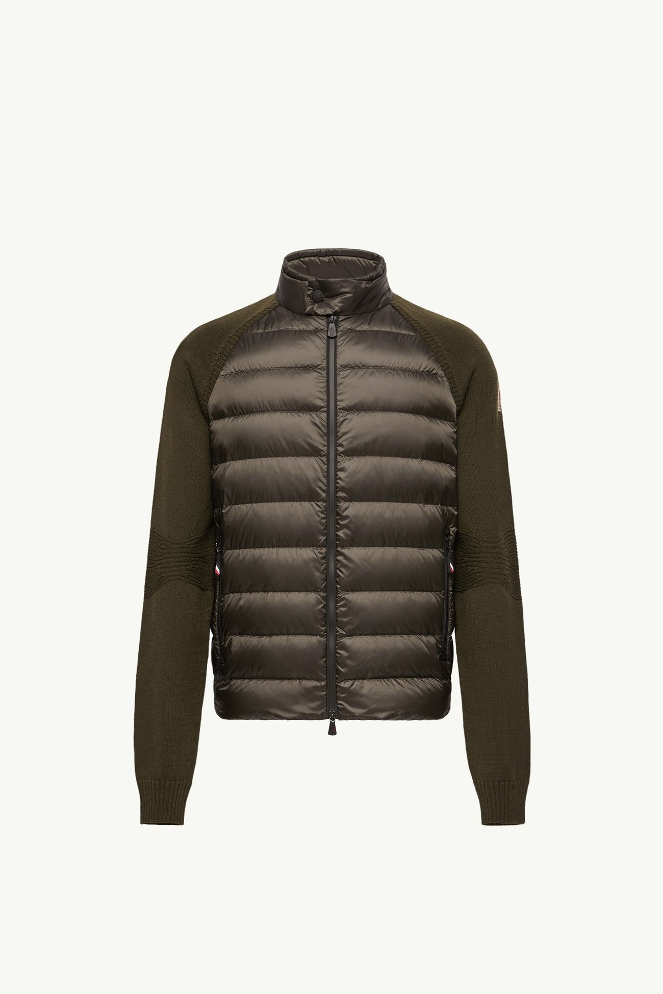 Wool Blend Padded Zip-Up Cardigan Men Dark Green Moncler 2