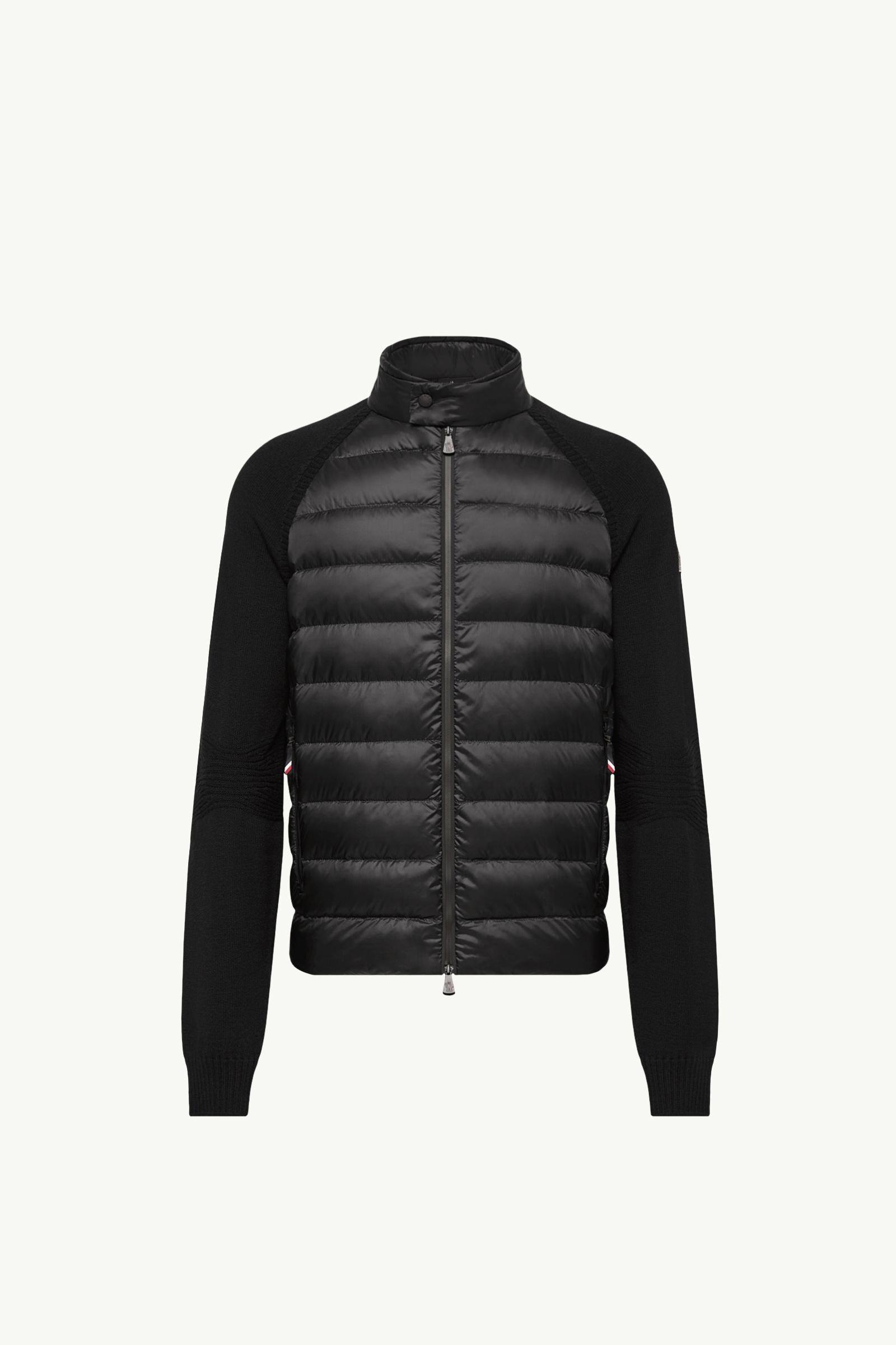 Wool Blend Padded Zip-Up Cardigan Men Black Moncler, 1 of 0