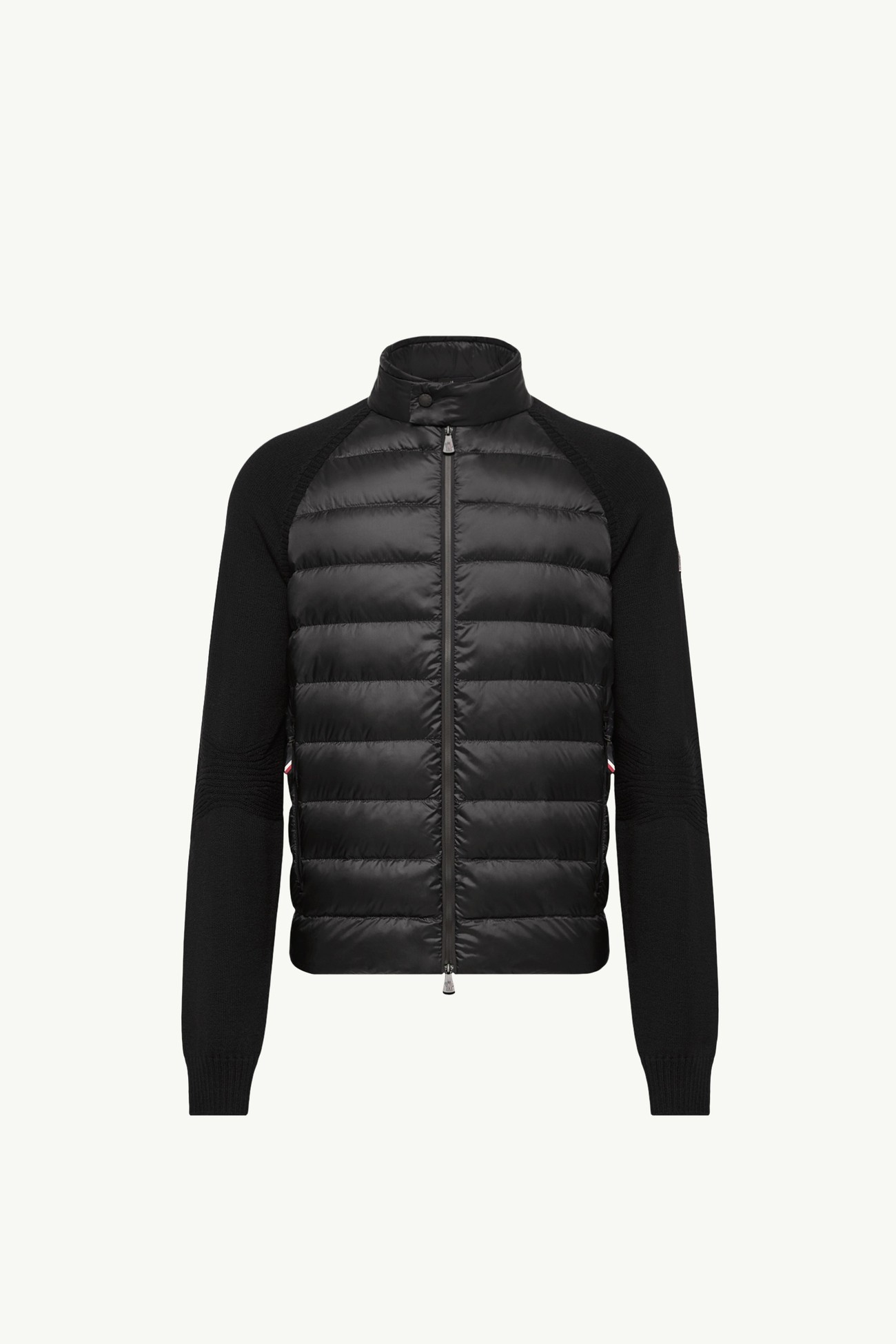 Cardigan matelassé zippé en laine mélangée Hommes Noir Moncler 2