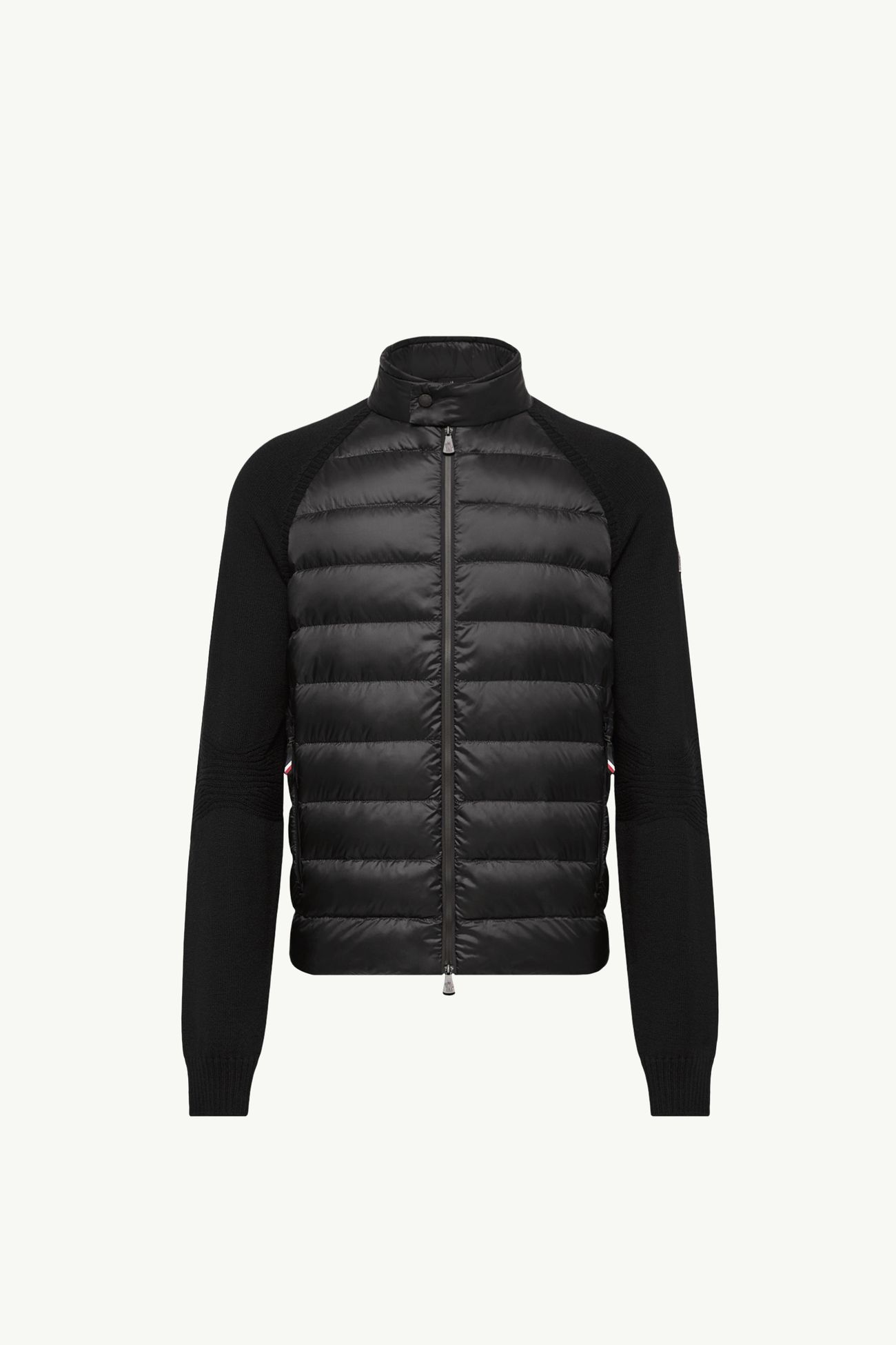 Wool Blend Padded Zip-Up Cardigan Men Black Moncler 2