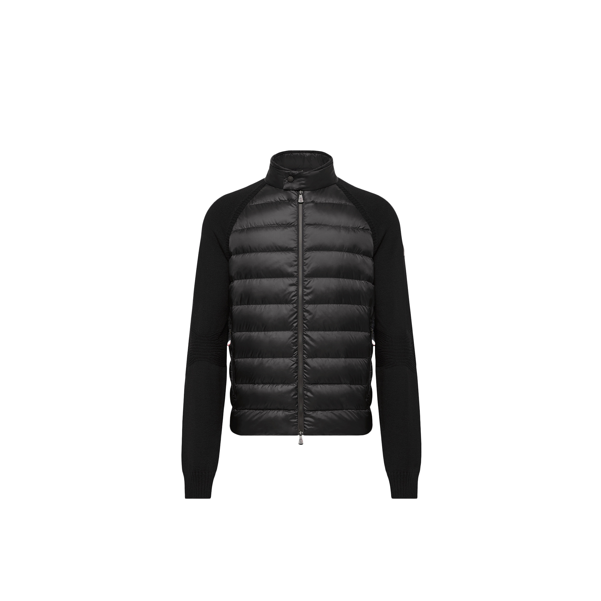 Moncler Grenoble Hybrid Zip Cardigan for Men, Black Wool Knit Jacket, Size Large - Image 8