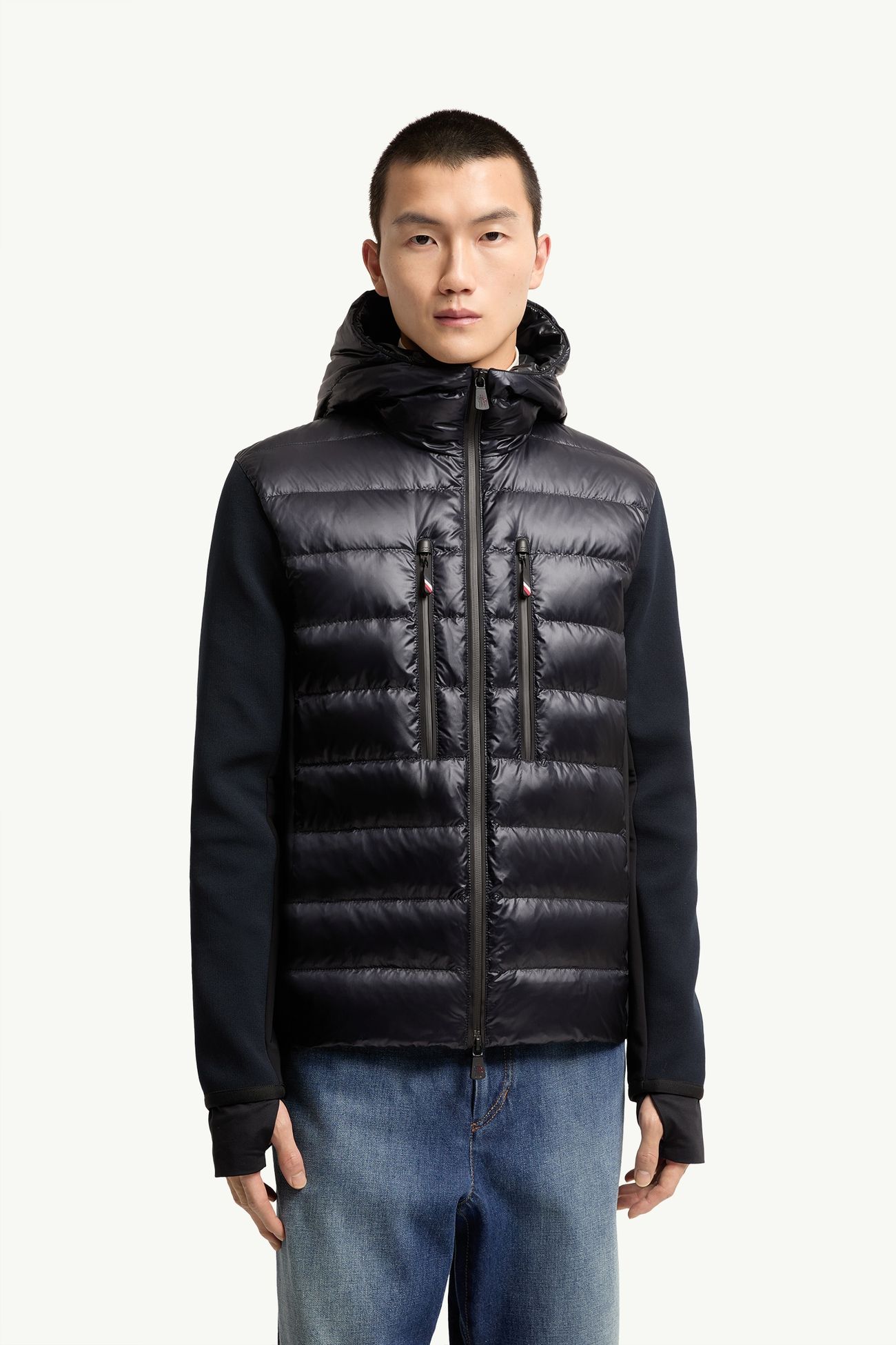 夾層拉鏈連帽衫 男士 海軍藍色 Moncler 3