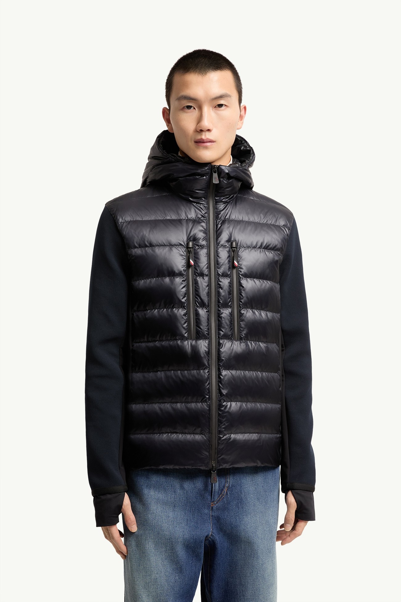 夾層拉鏈連帽衫 男士 海軍藍色 Moncler 3