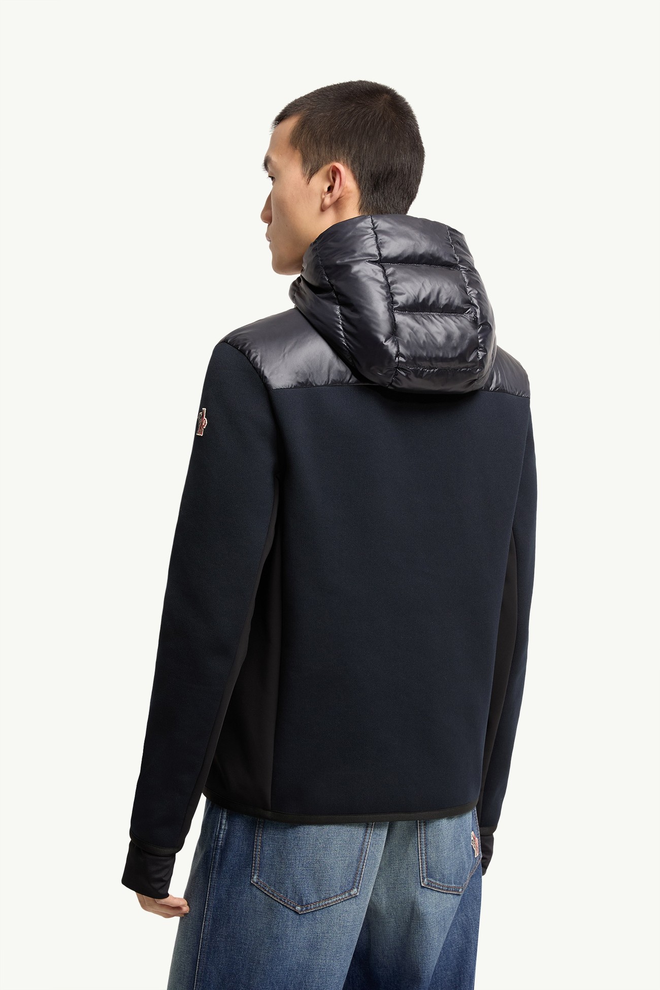夾層拉鏈連帽衫 男士 海軍藍色 Moncler 4