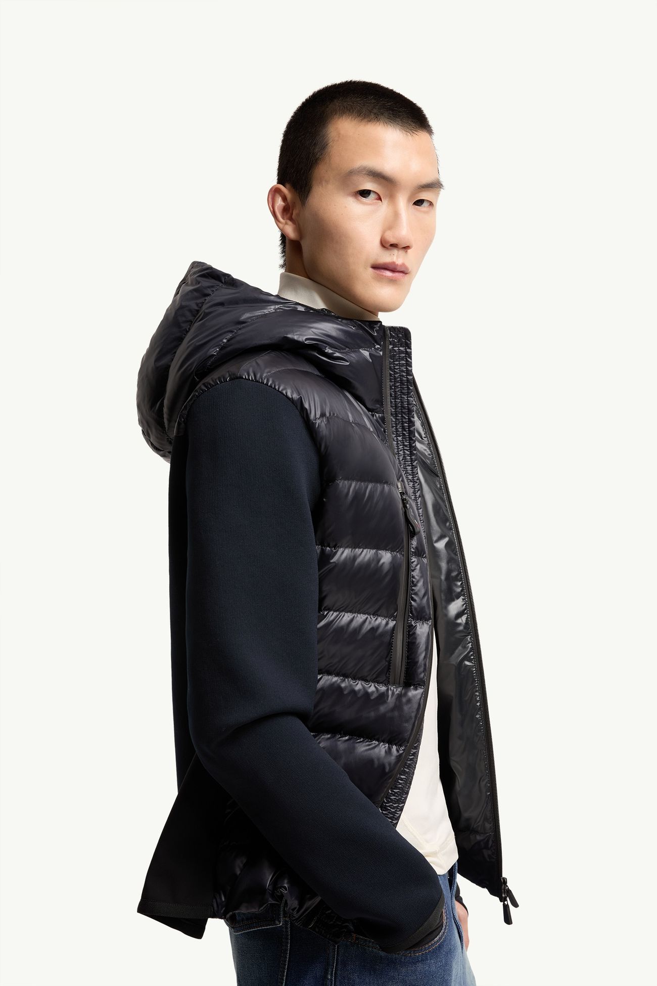 Felpa imbottita con cappuccio e zip Uomo Blu Navy Moncler 5