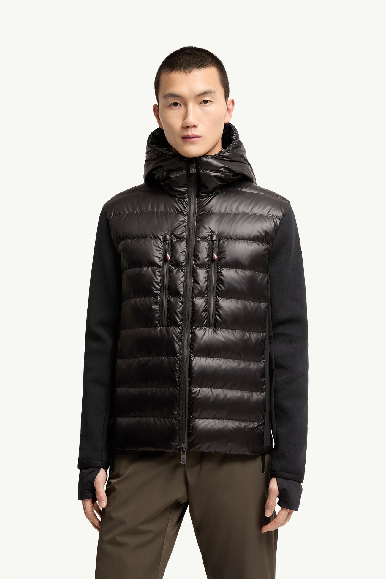 Padded Zip-Up Hoodie Men Black Moncler 3