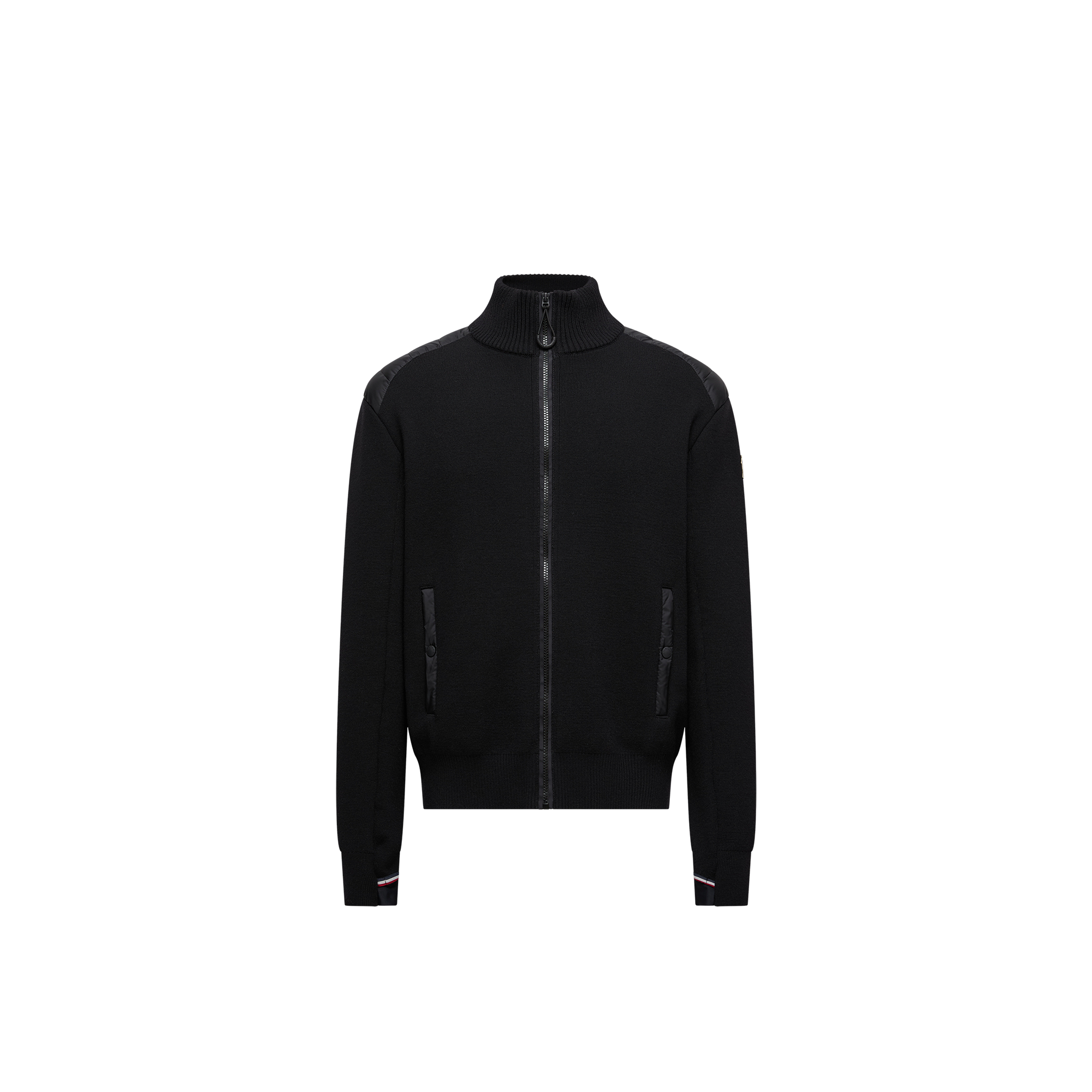 Grenoble    Wool Blend Padded Zip-Up Cardigan for Men in Black, Size: L, Moncler