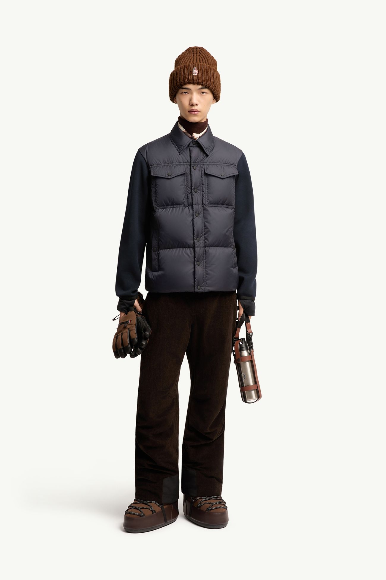 Padded Zip-Up Cardigan Men Navy Blue Moncler 0