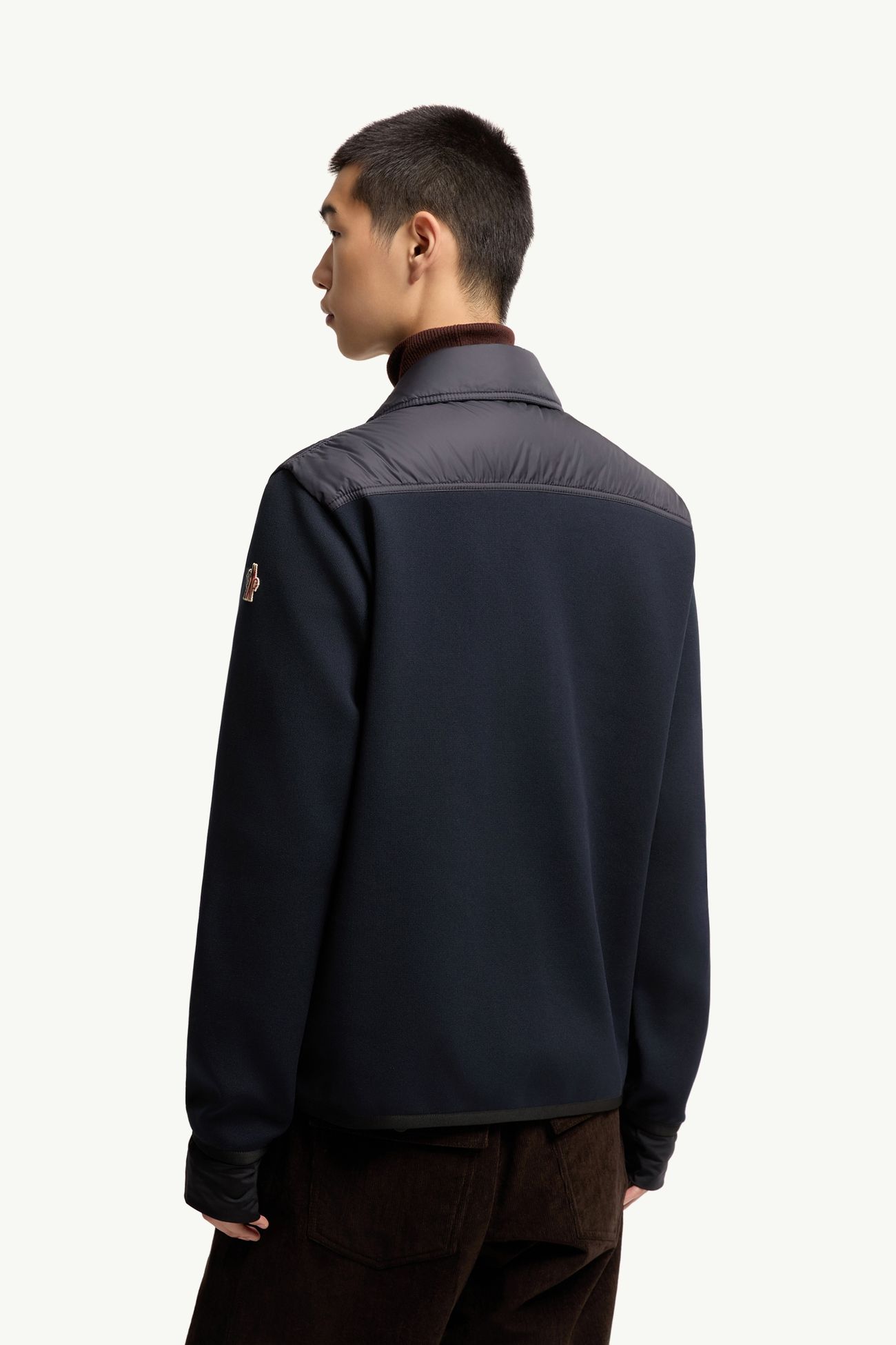 夾層拉鏈開襟毛衣 男士 海軍藍色 Moncler 4