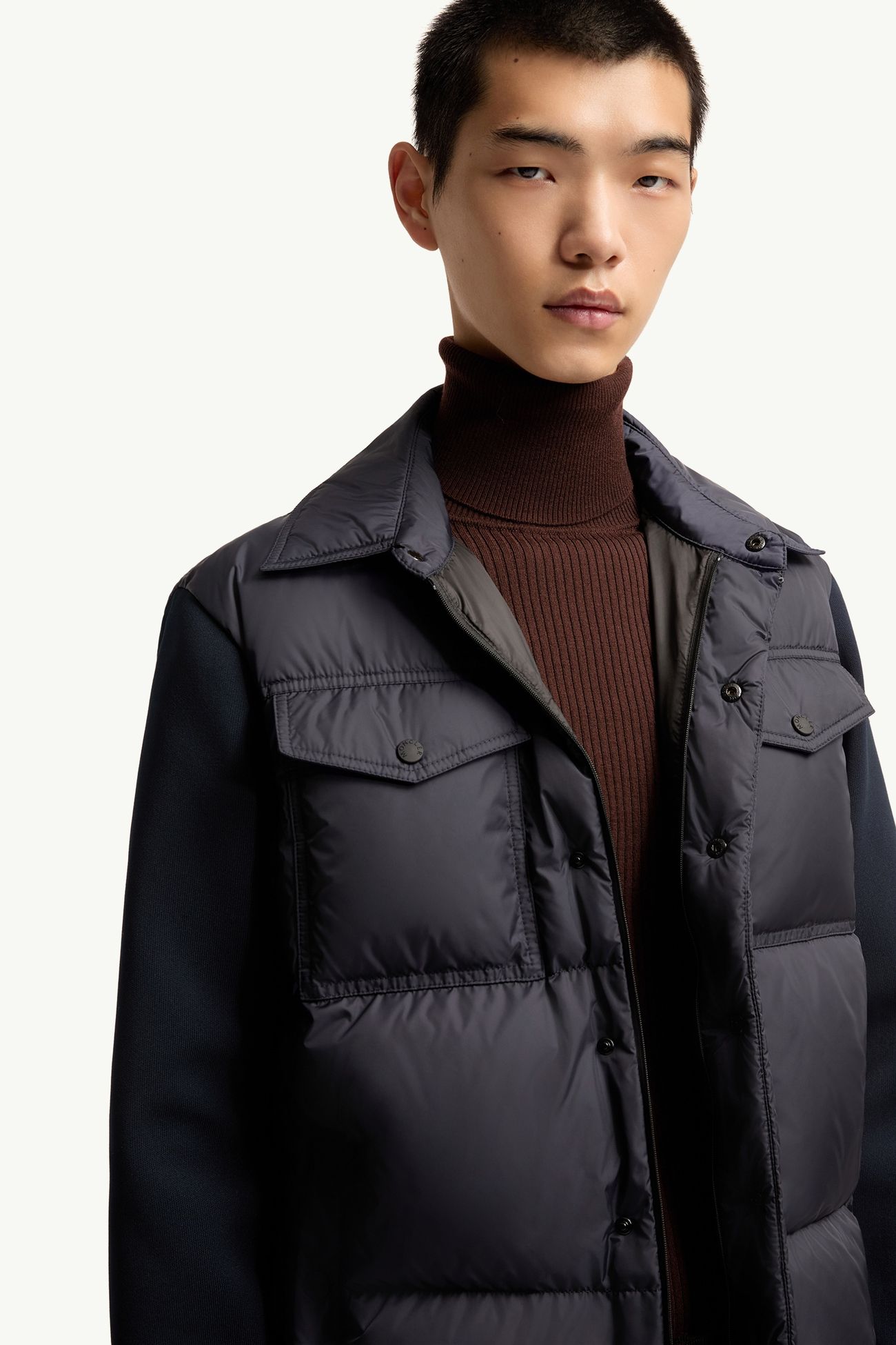 Padded Zip-Up Cardigan Men Navy Blue Moncler 6