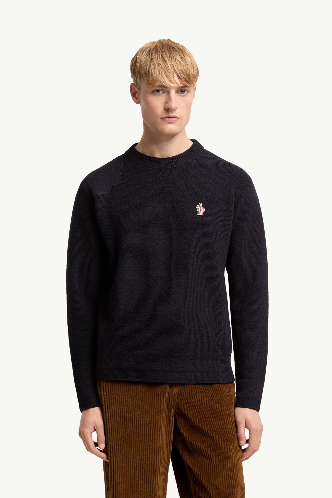 Logo Wool Jumper Men Dark Blue Moncler 3
