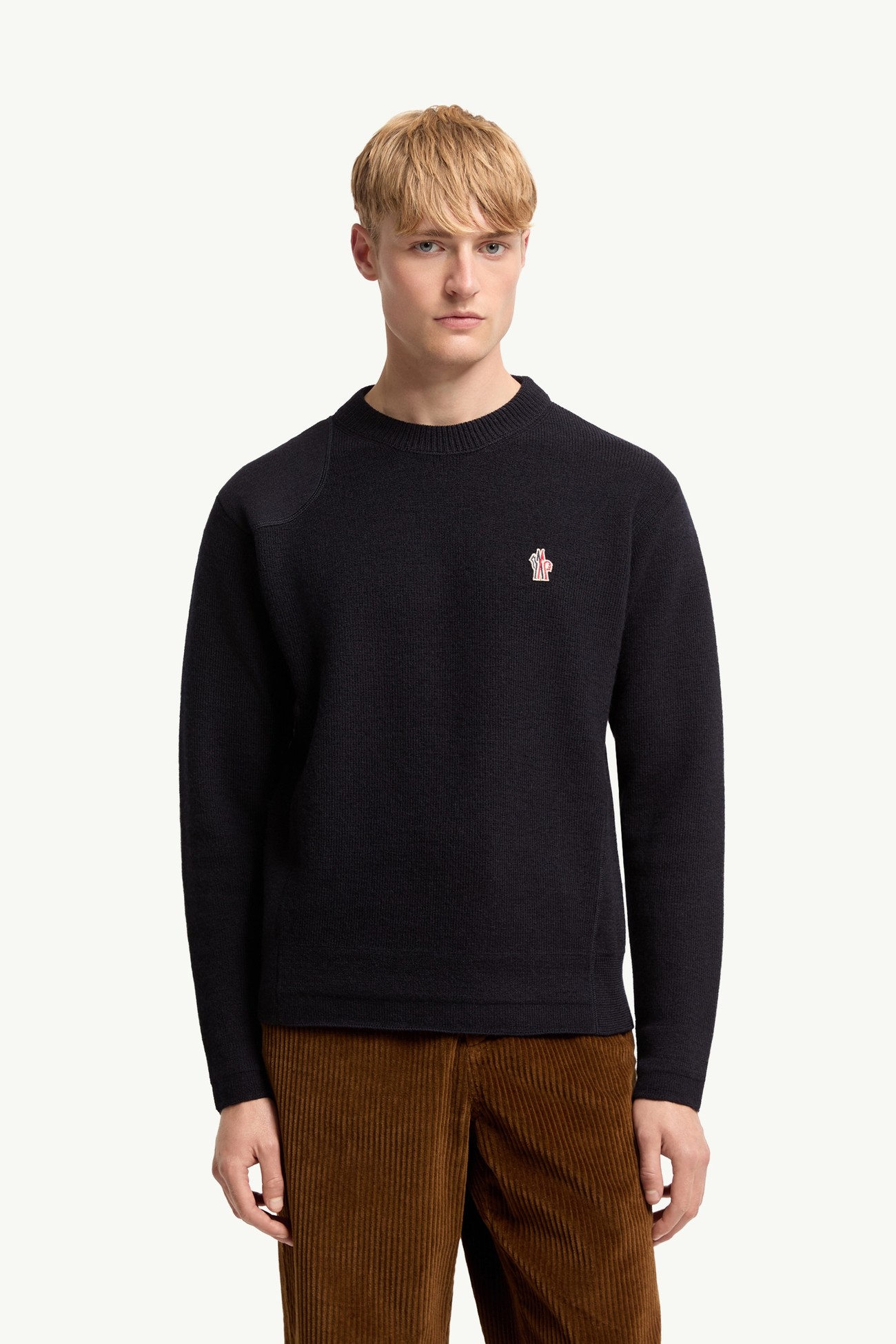 Pull en laine à logo Hommes Bleu foncé Moncler 3