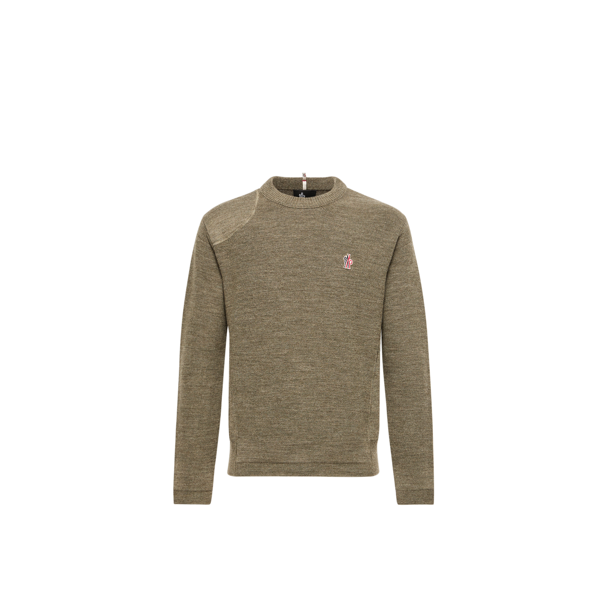 Moncler , Round-Neck Knitwear, Male, Green, M, Wool Crew Neck Jumper - Image 8