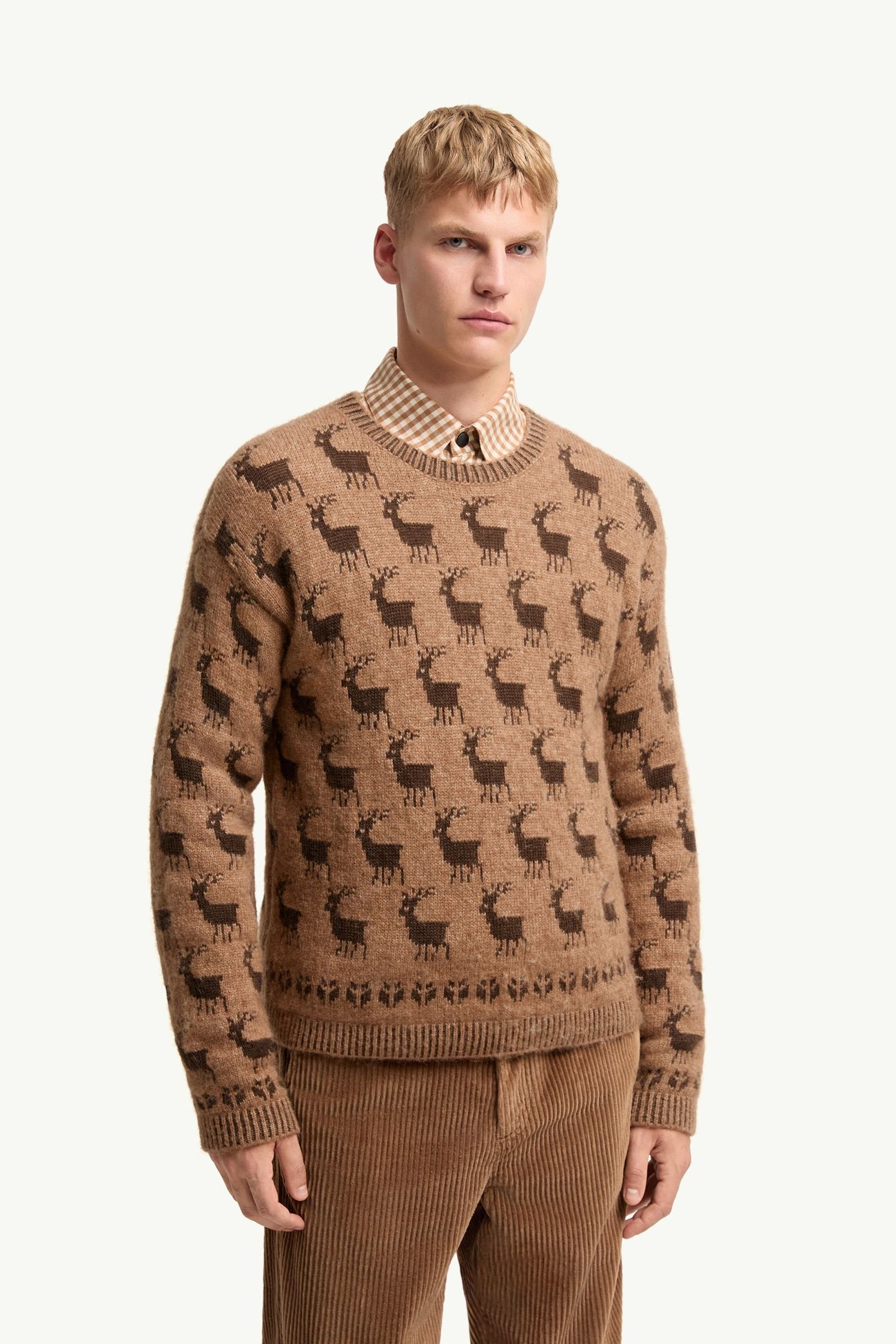 Maglione Moose in Misto Jacquard di Alpaca e Lana Uomo Beige Moncler 3