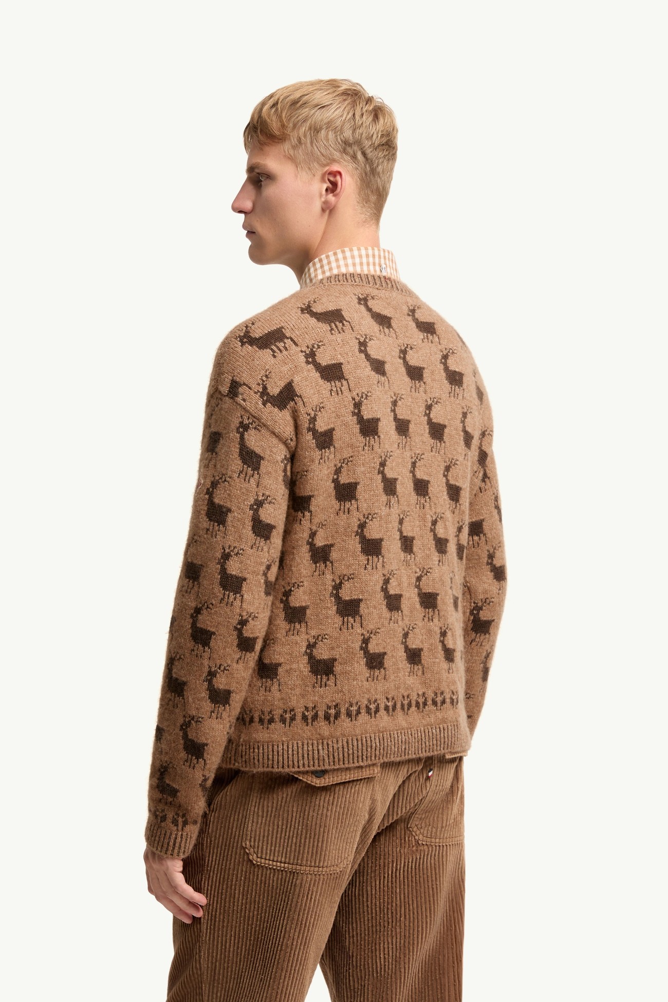 Maglione Moose in misto jacquard di alpaca e lana Uomo Beige Moncler 4