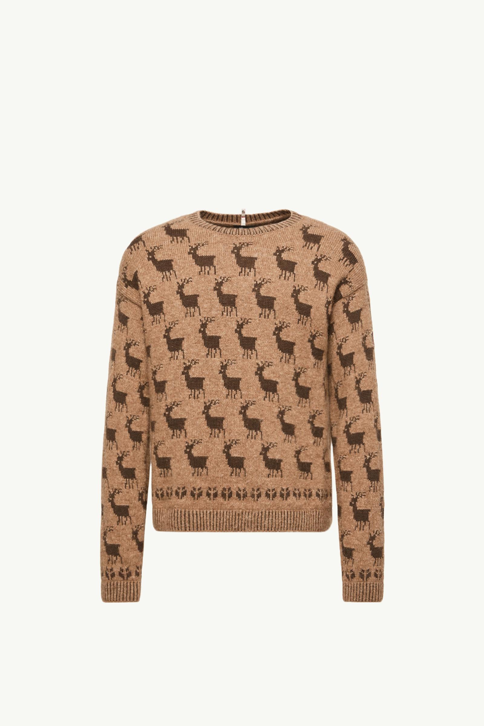 Moose Jacquard Alpaca & Wool Blend Jumper Men Beige Moncler, 1 of 0
