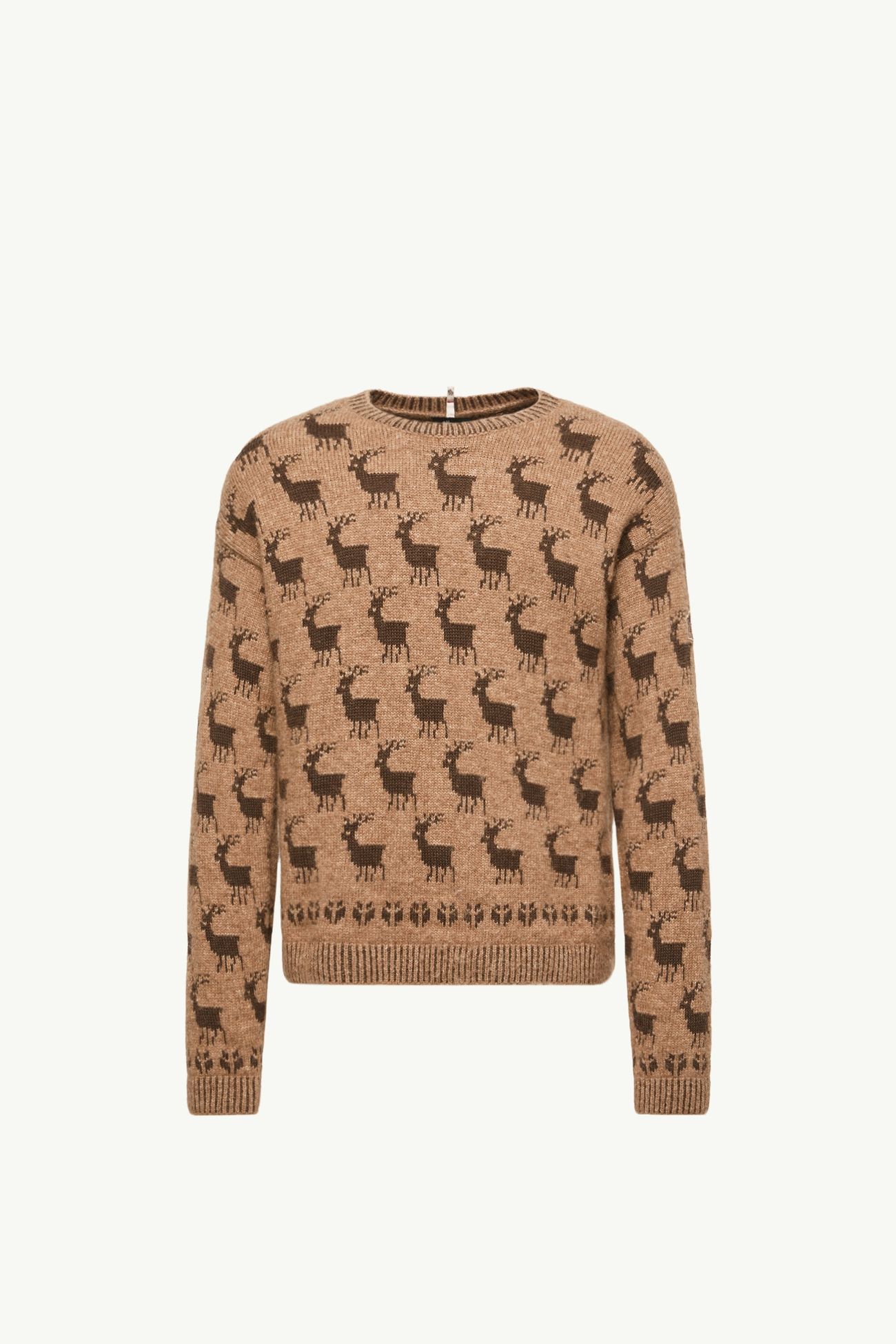 Moose Jacquard Alpaca & Wool Blend Jumper Men Beige Moncler 2