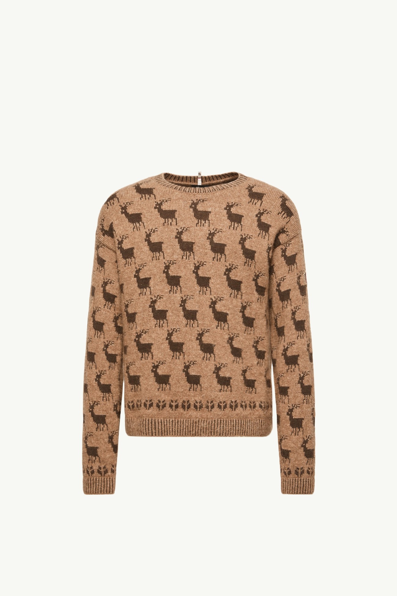 Moose Jacquard Alpaca & Wool Blend Jumper Men Beige Moncler 2