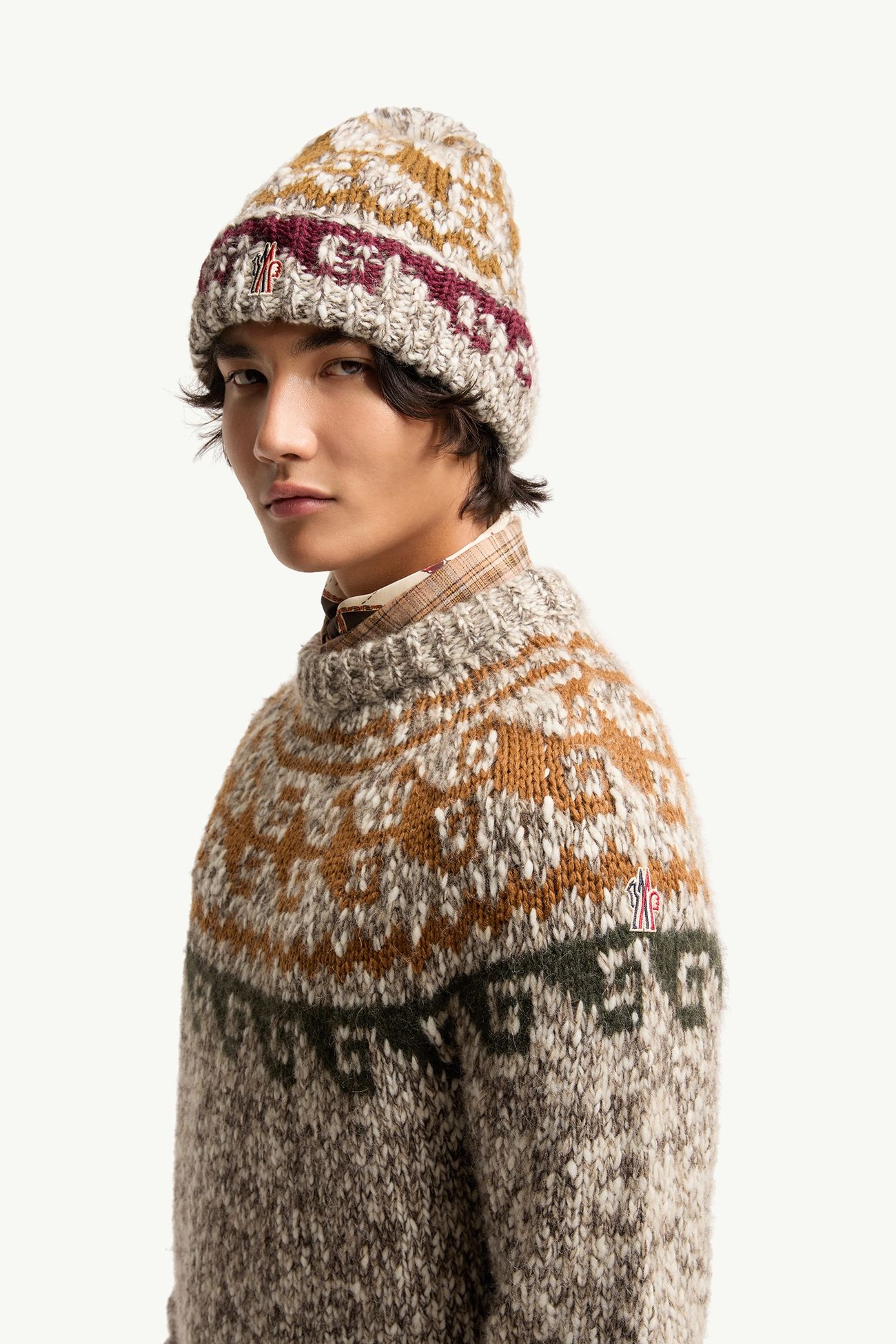 Geometric Jacquard Wool & Alpaca Blend Jumper Men Moncler 1