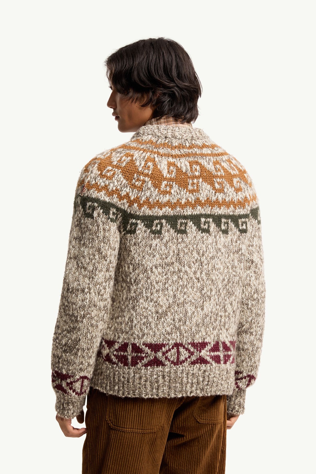 Geometric Jacquard Wool & Alpaca Blend Jumper Men Moncler 4