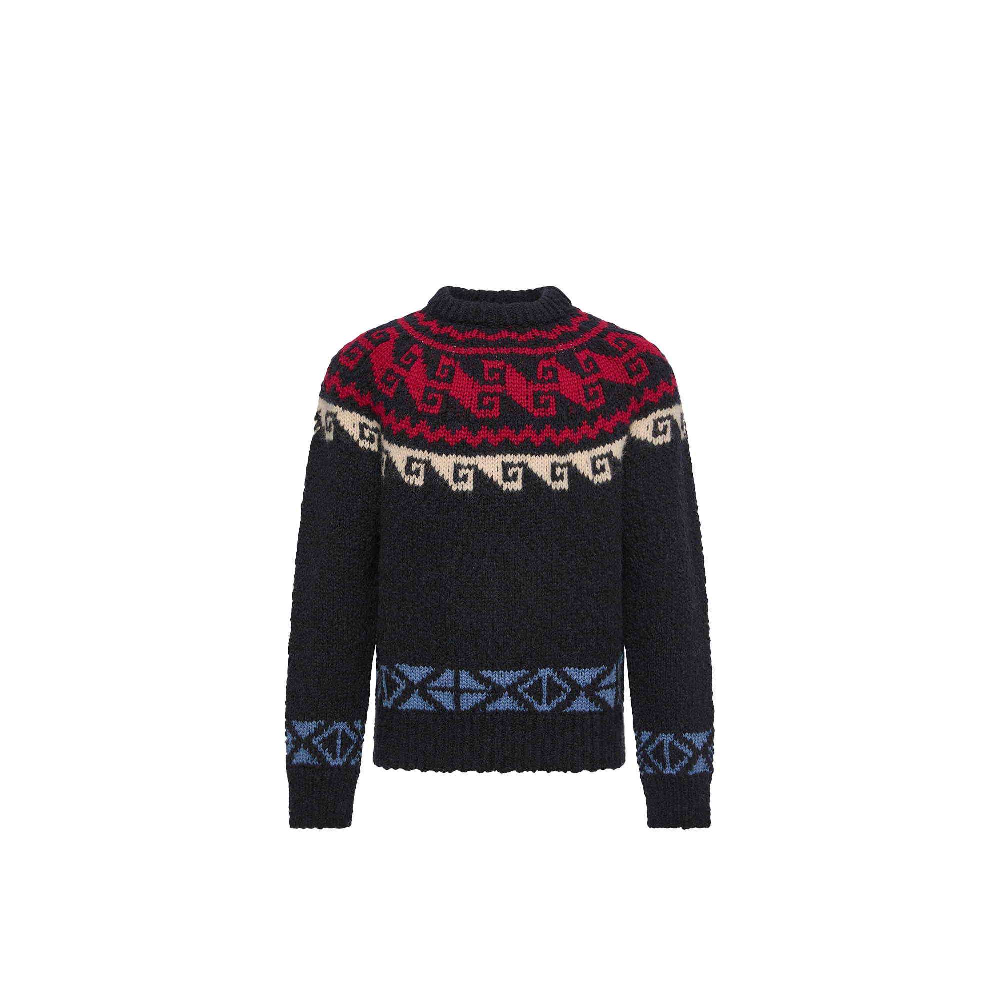 Moncler Men's Black Woven Winter Sweater Navy - Size 38 - Image 2