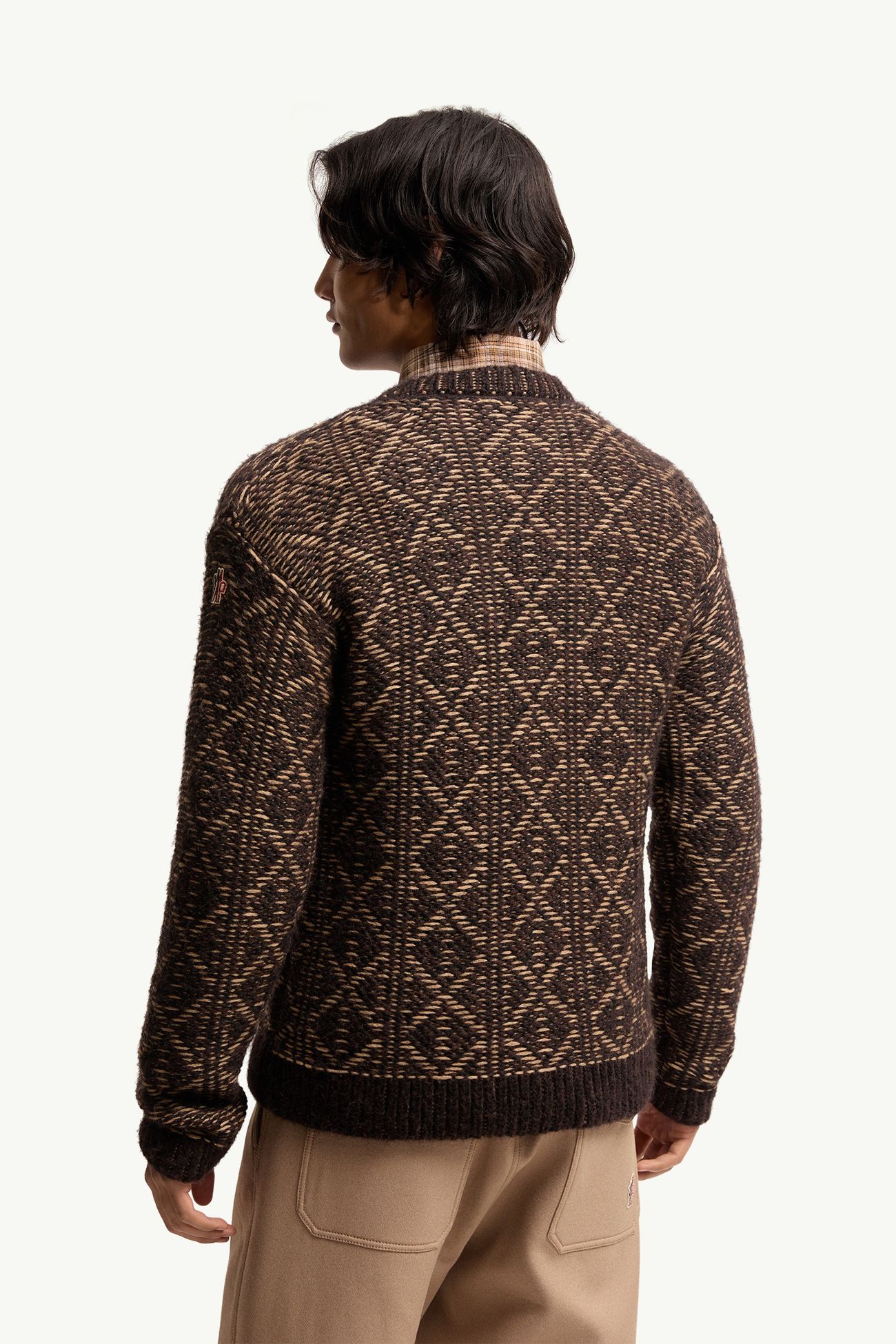 Argyle-Pullover aus Alpaka- und Wollmischung Herren Braun Moncler 4