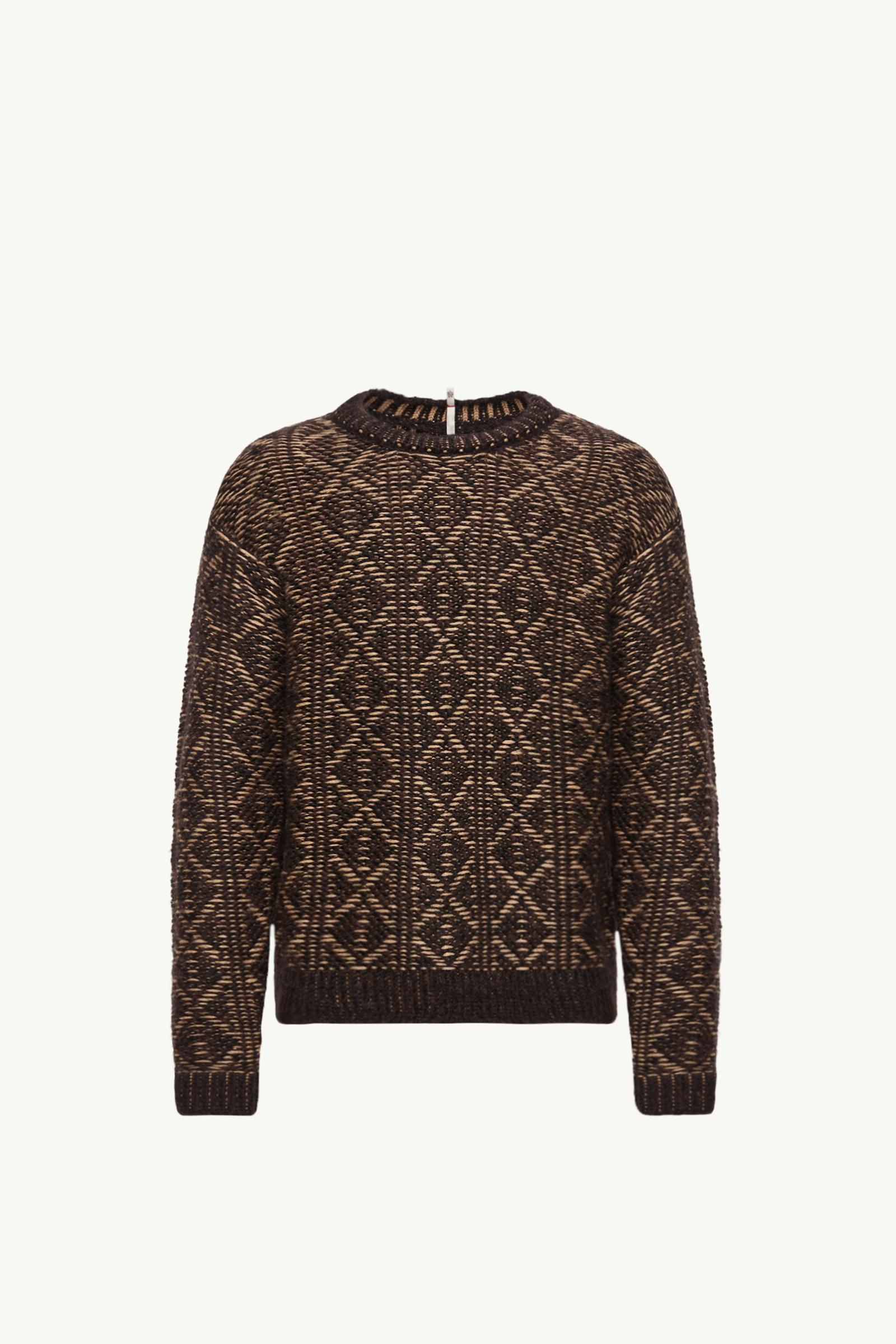 Alpaca & Wool Blend Argyle Jumper Men Brown Moncler, 1 of 0