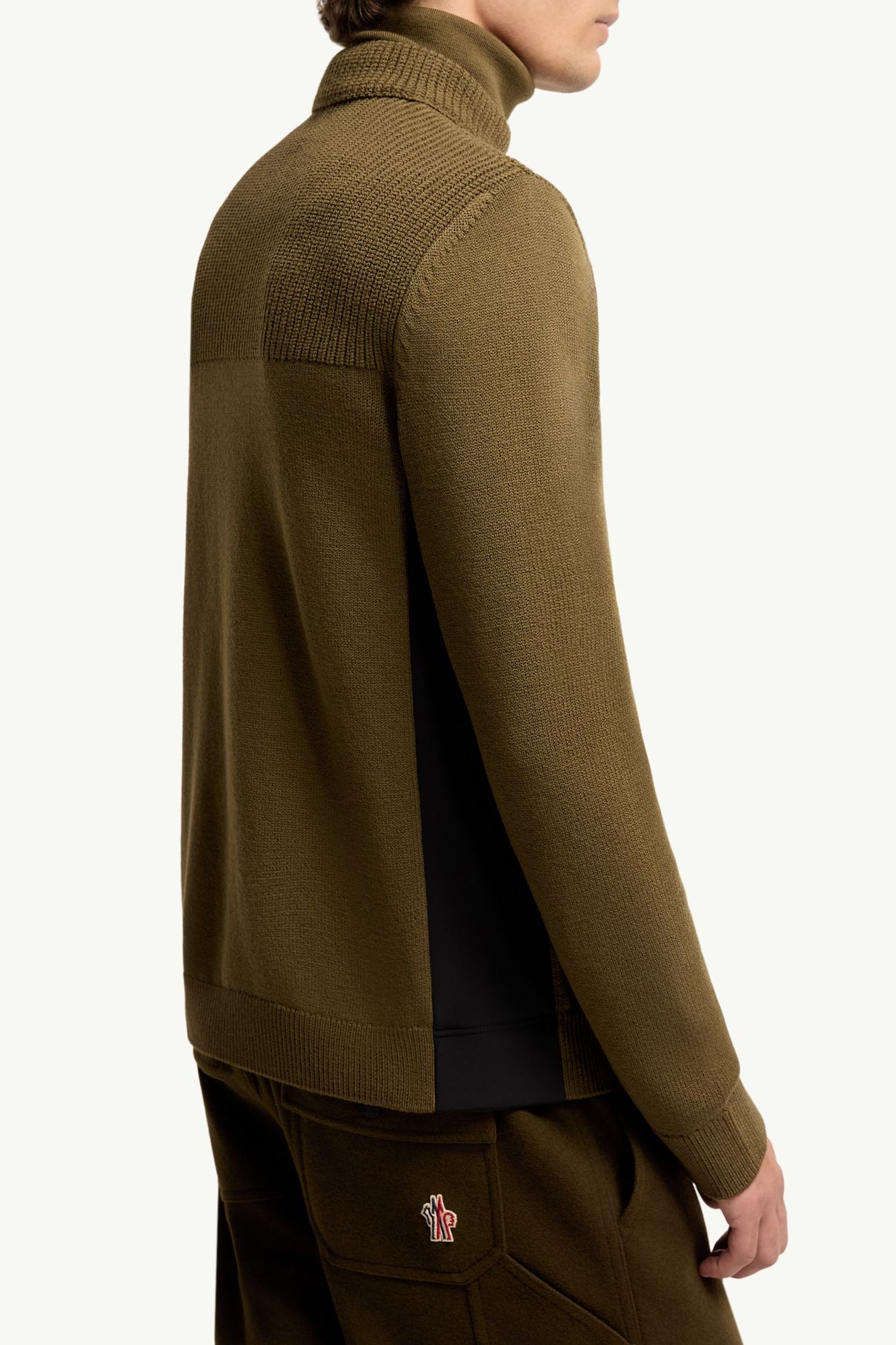 Logo Wool Blend Polo Neck Men Olive Green Moncler 5