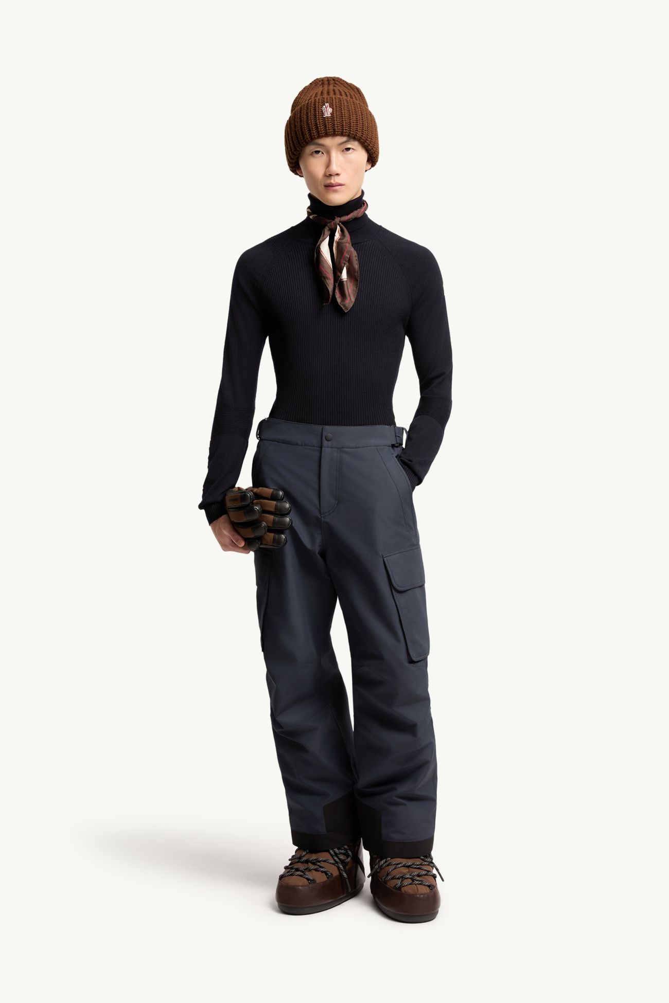 Pull à col roulé en laine mélangée Hommes Bleu foncé Moncler 0