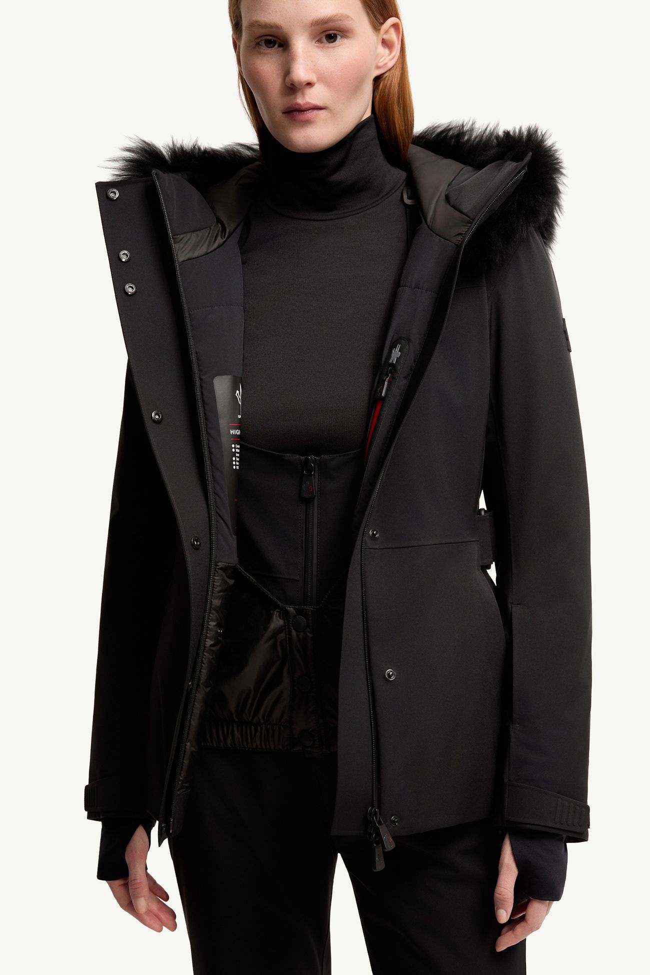 Giacca Da Sci Loira Imbottita con Cappuccio Donna Nero Moncler 5