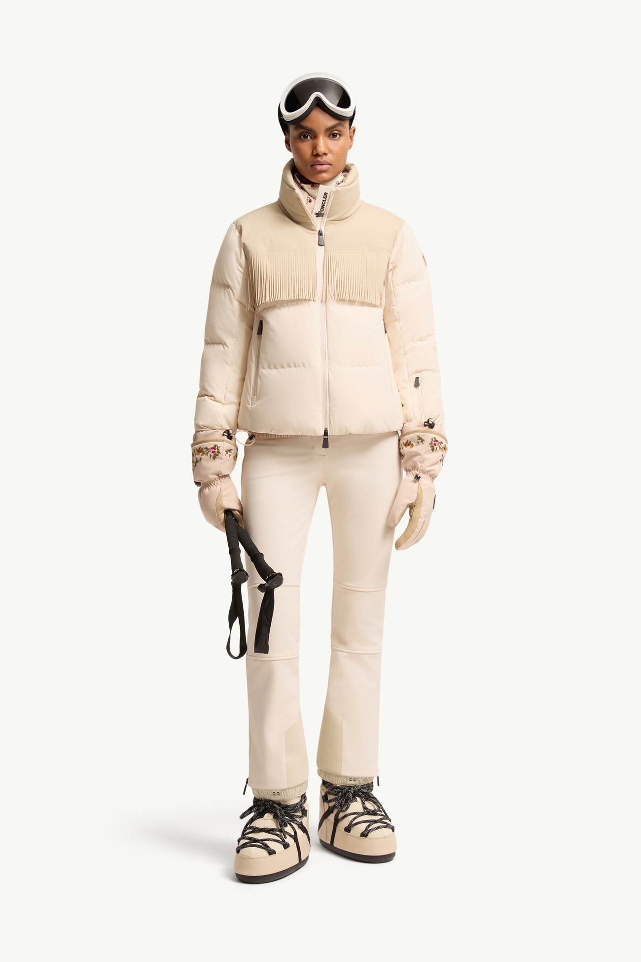 Veste de ski isolante à franges Bessin Femmes Beige Clair Moncler 0