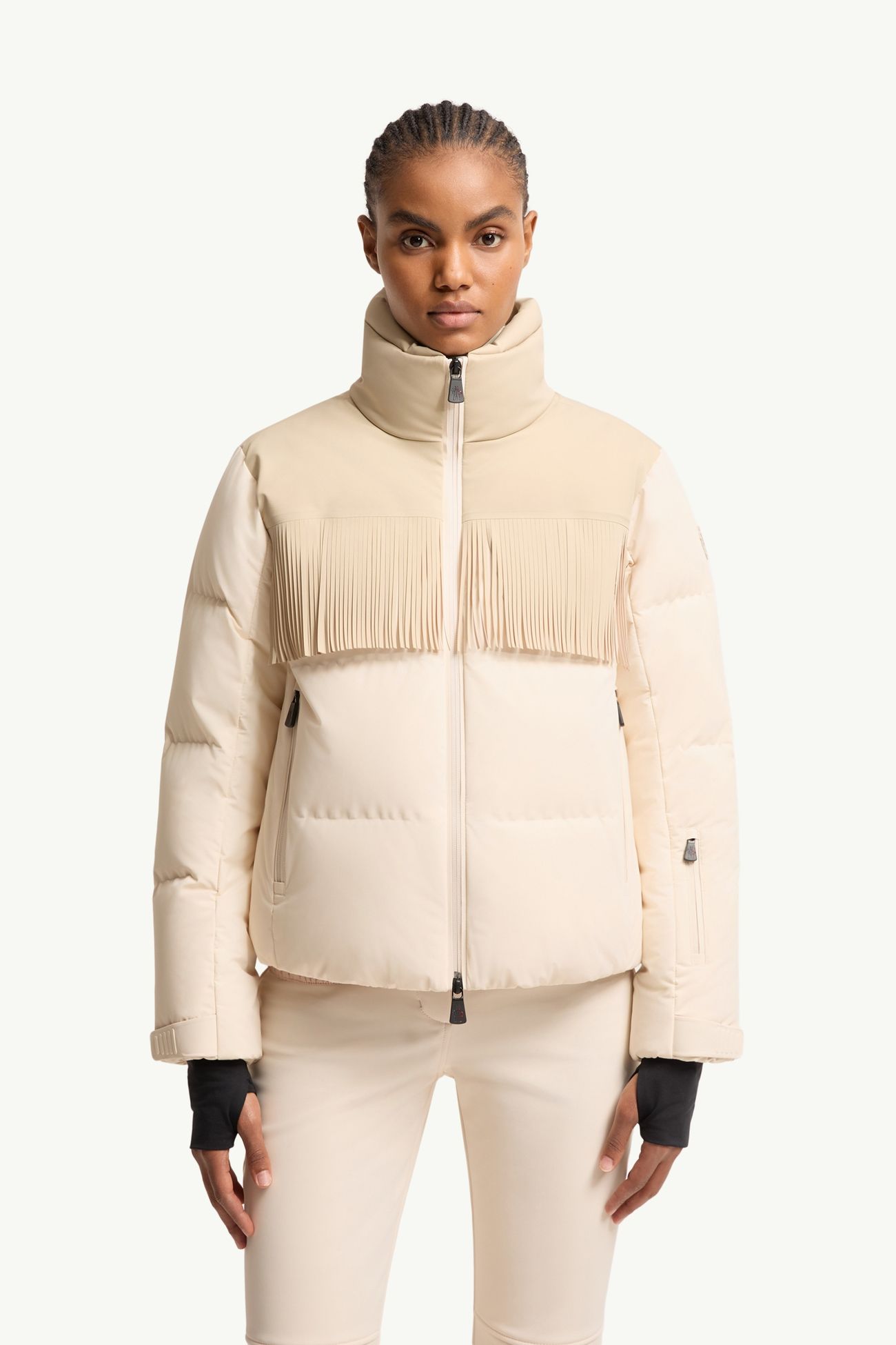 Veste de ski isolante à franges Bessin Femmes Beige Clair Moncler 3