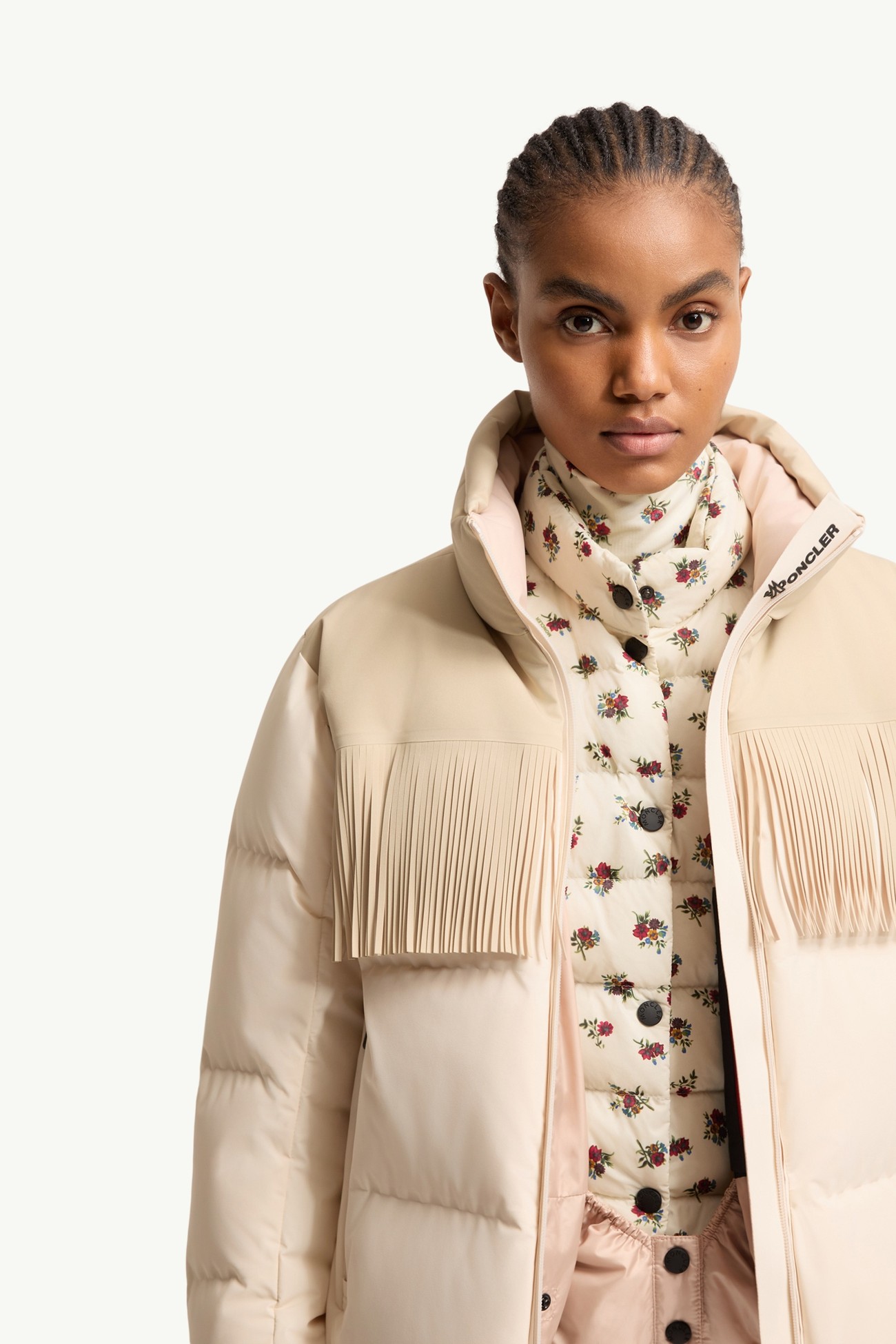 Bessin Fringed Insulated Ski Jacket Women Light Beige Moncler 5