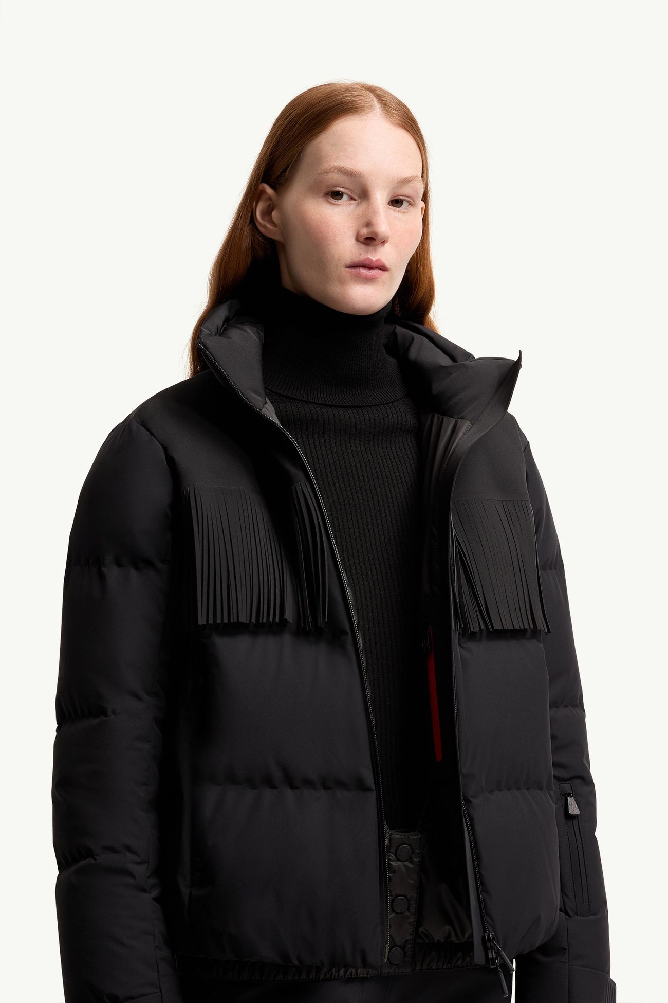 Bessin Fringed Insulated Ski Jacket Women Black Moncler 5