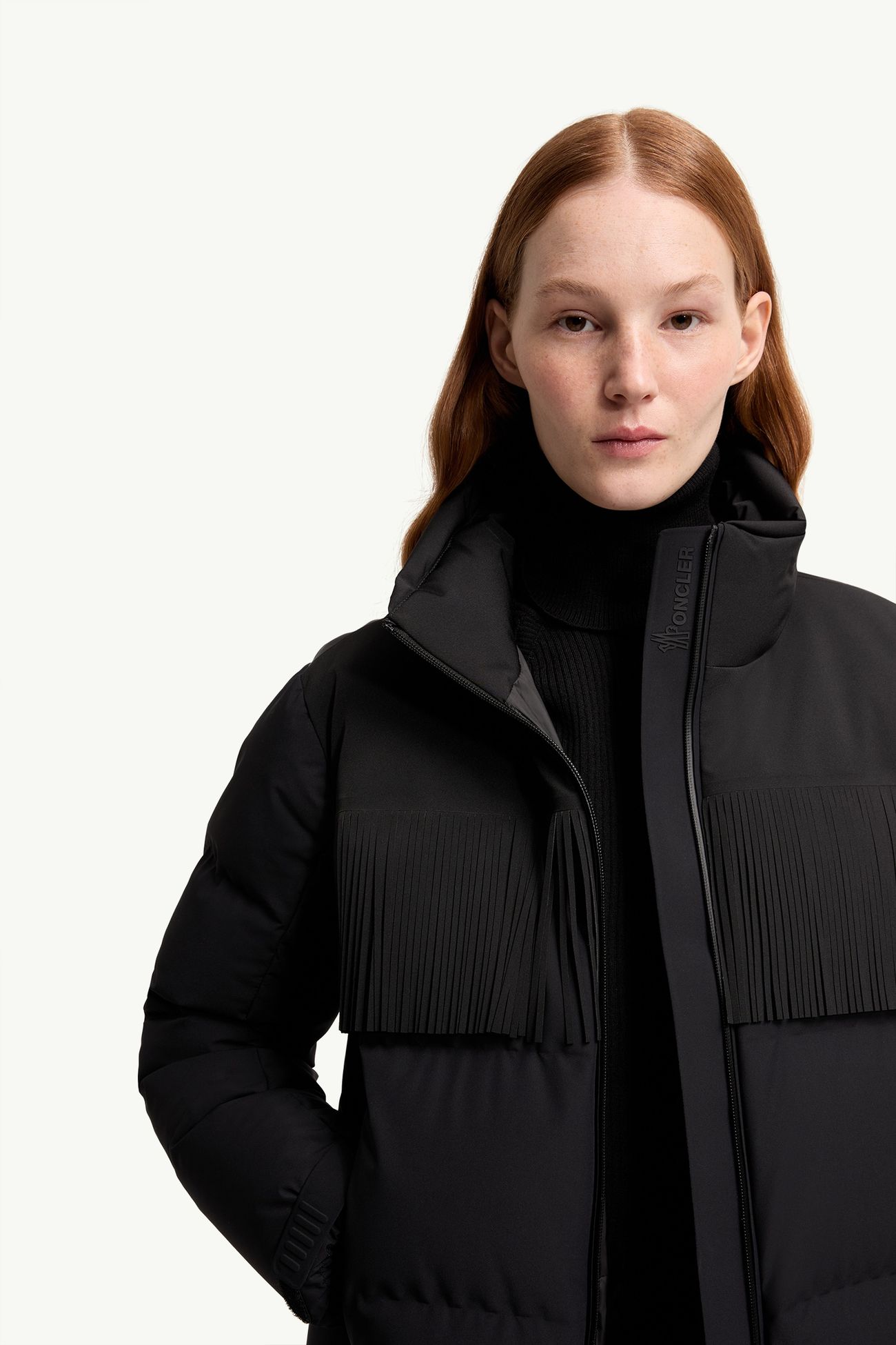 Bessin女士流苏保暖夹克外套 女士 黑色 Moncler 7