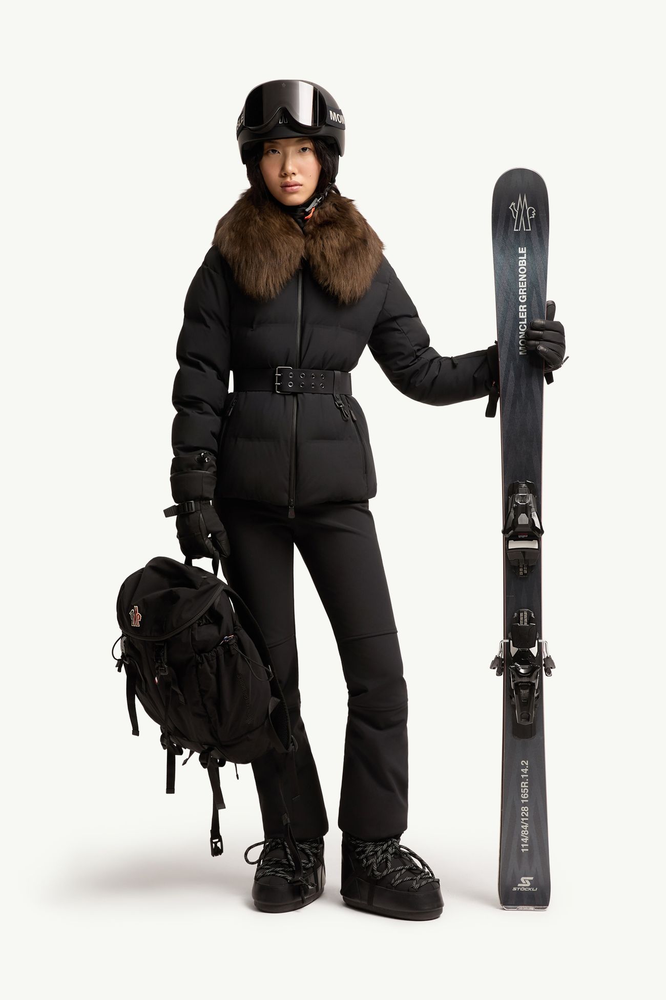 Sioule Shearling-Trimmed Insulated Ski Jacket Women Black Moncler 0