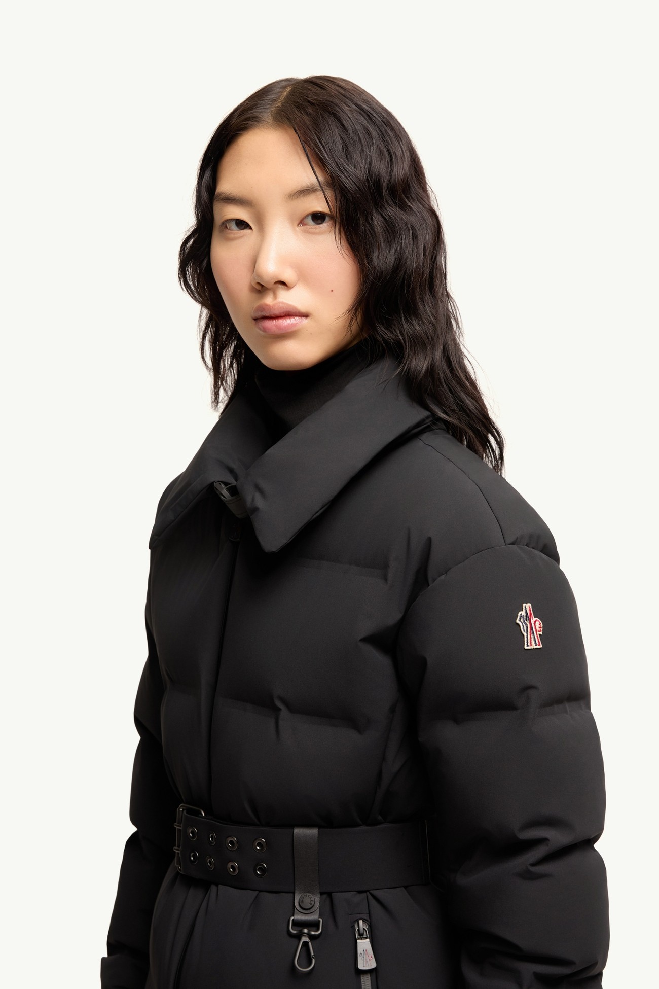 Sioule羔羊毛飾邊保暖滑雪外套 女士 黑色 Moncler 1